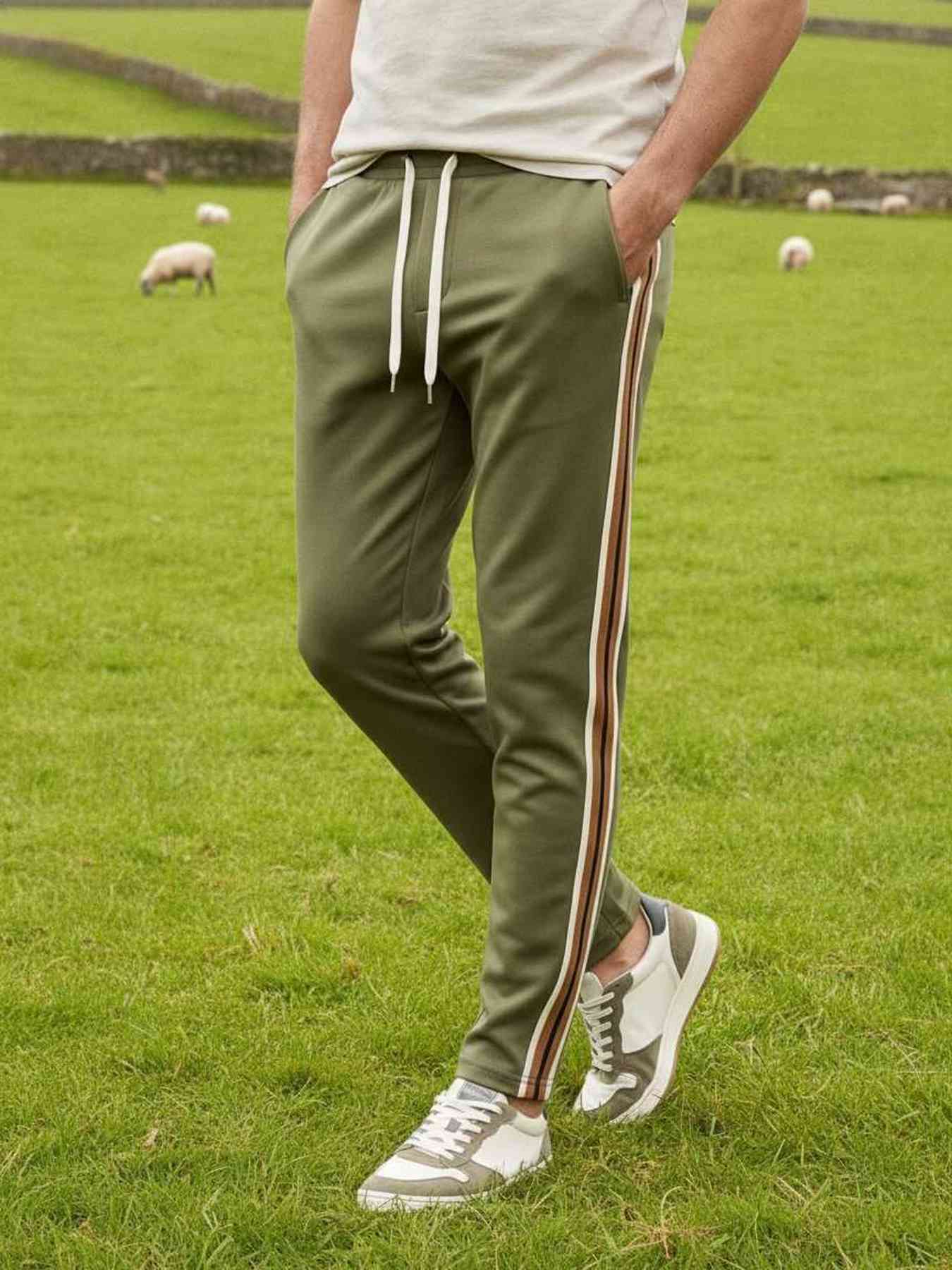 Pantalon casual homme tendance cordon anti-plis