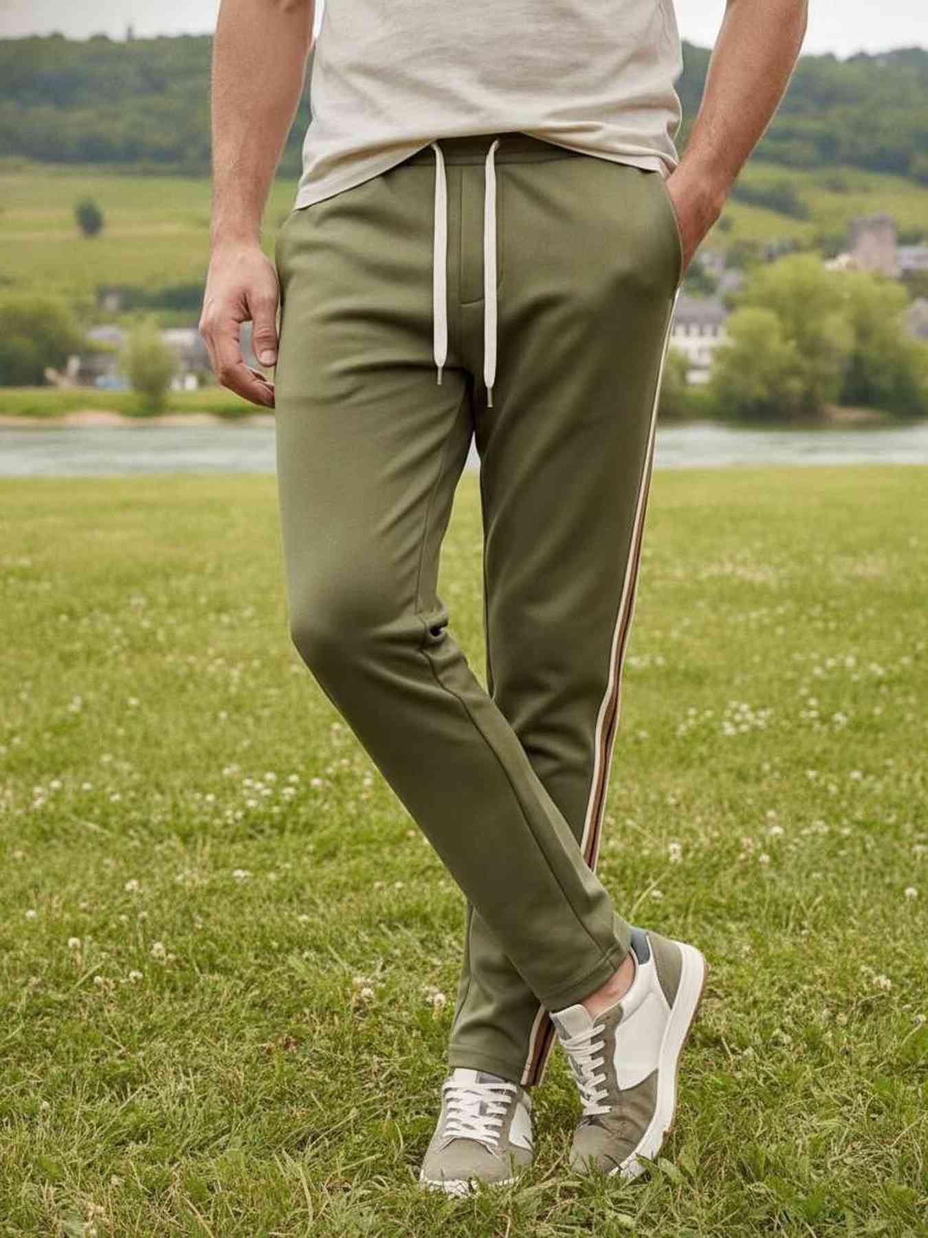 Pantalon casual homme tendance, longueur régulière, coton corduroy