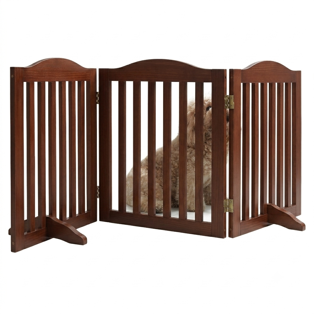Barrière chien bois pliable 24" 3 panneaux