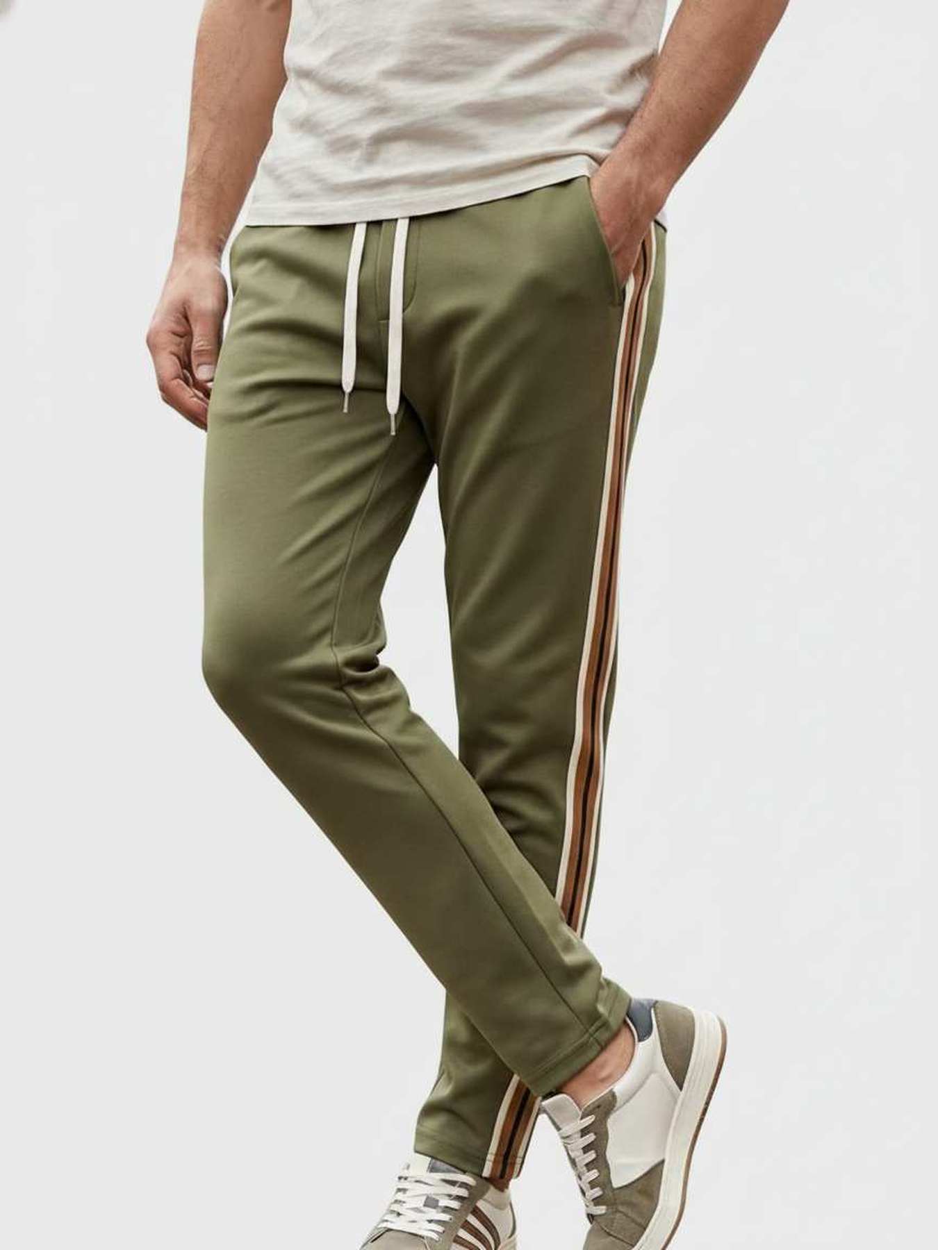 Pantalon casual homme tendance, droit, velours côtelé, ajusté, anti-froissement