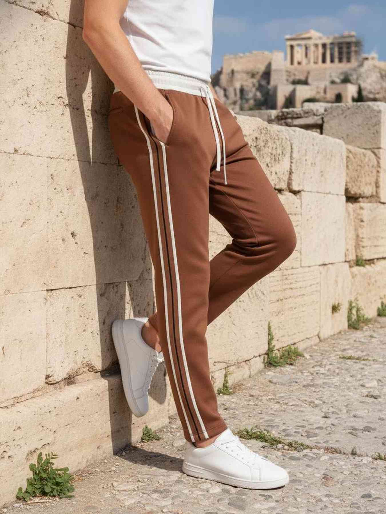 Pantalon décontracté homme, corduroie, coupe droite, anti-froissement