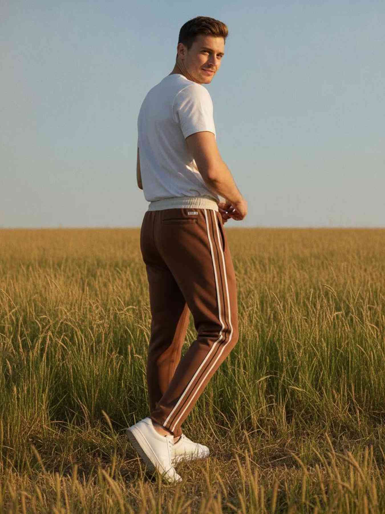 Pantalon homme tendance corduroy droit antirides 9 pouces