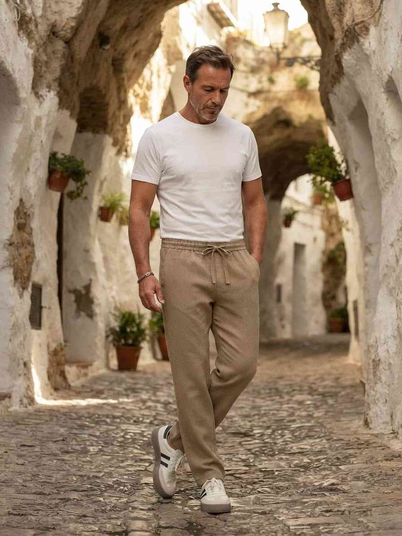 Pantalon casual tendance homme, pantalon droit en corduroy, 9 po, antifrip