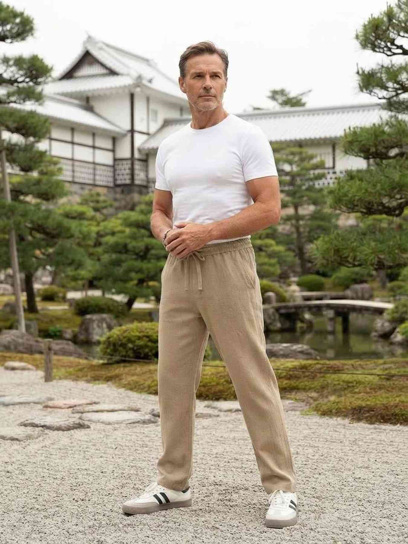 Pantalon casual tendance homme, long, droit, velours côtelé, ajusté, anti-froissure
