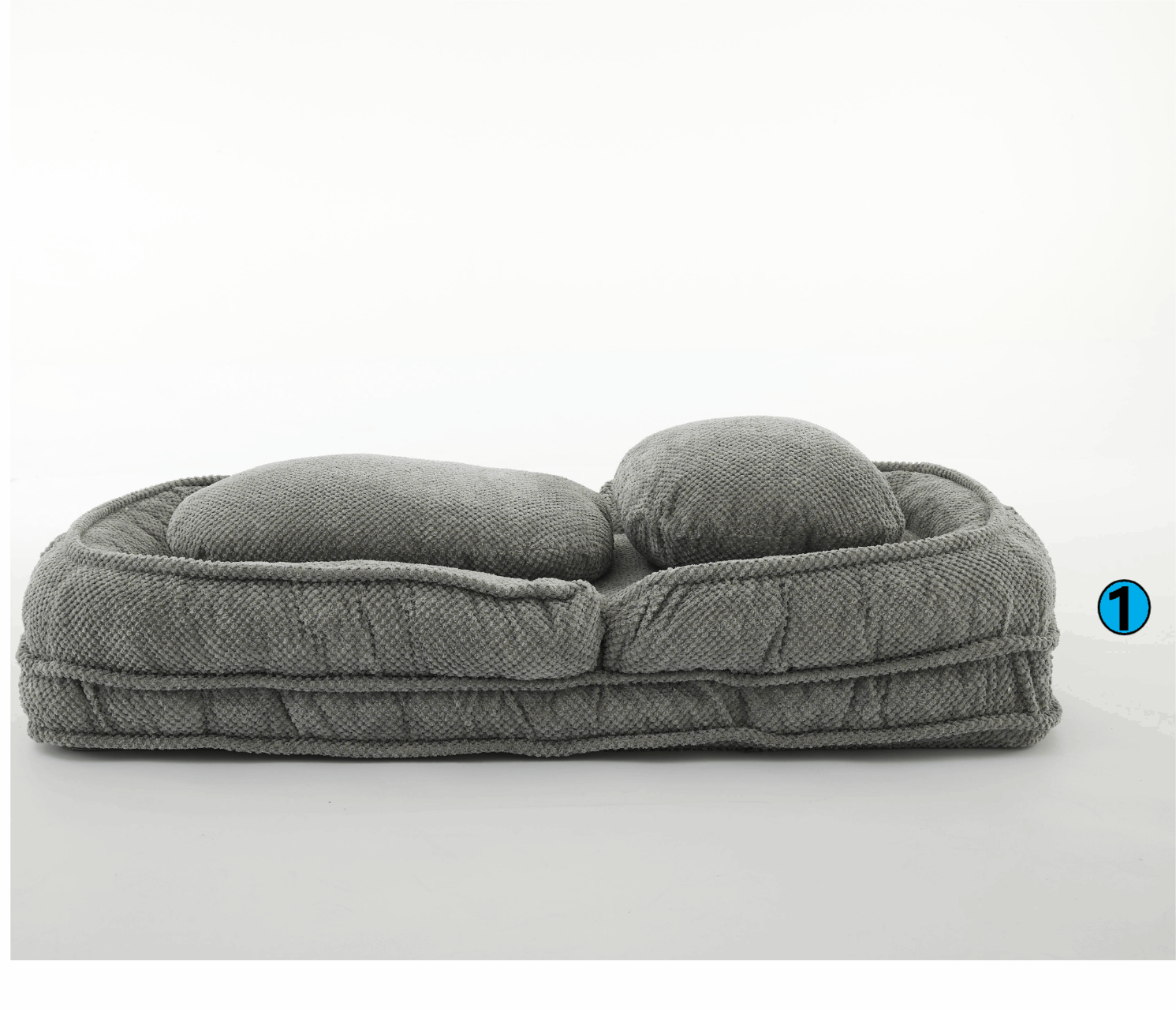 Lit chien humain sofa 5 positions gris design compact