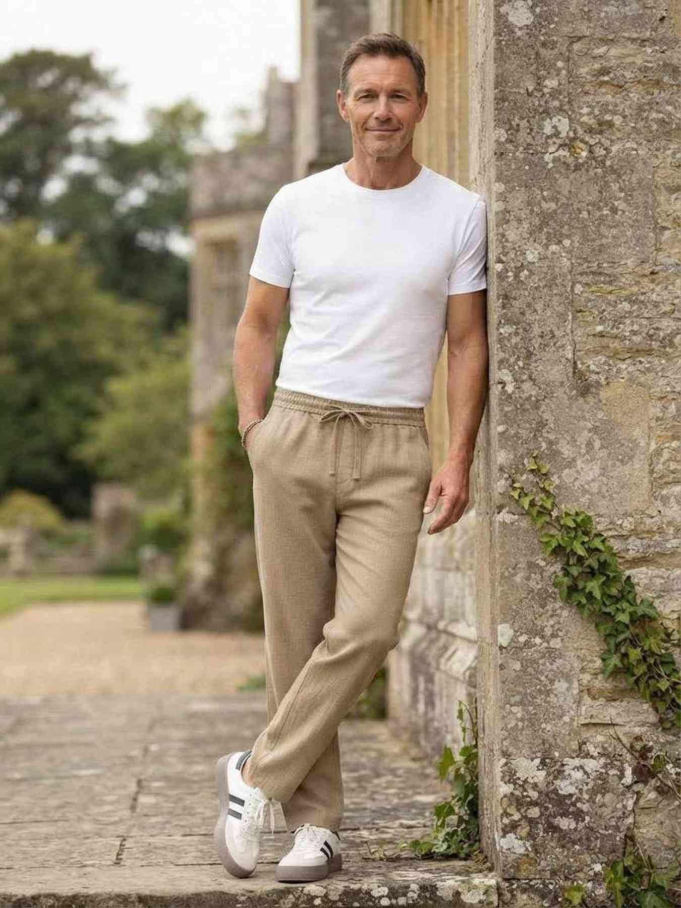 Pantalon homme tendance corduroy droit antirides 9 pouces