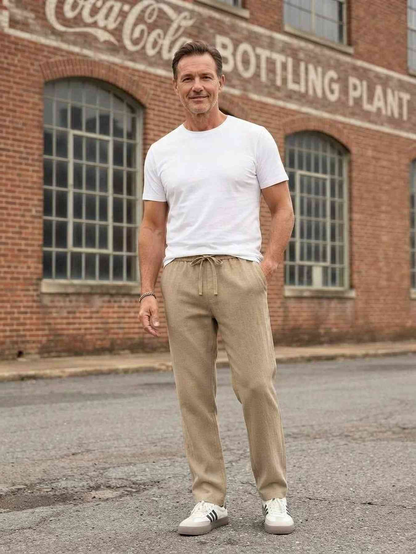 Pantalon casual homme tendance, droit, velours côtelé, ajusté, 9 po