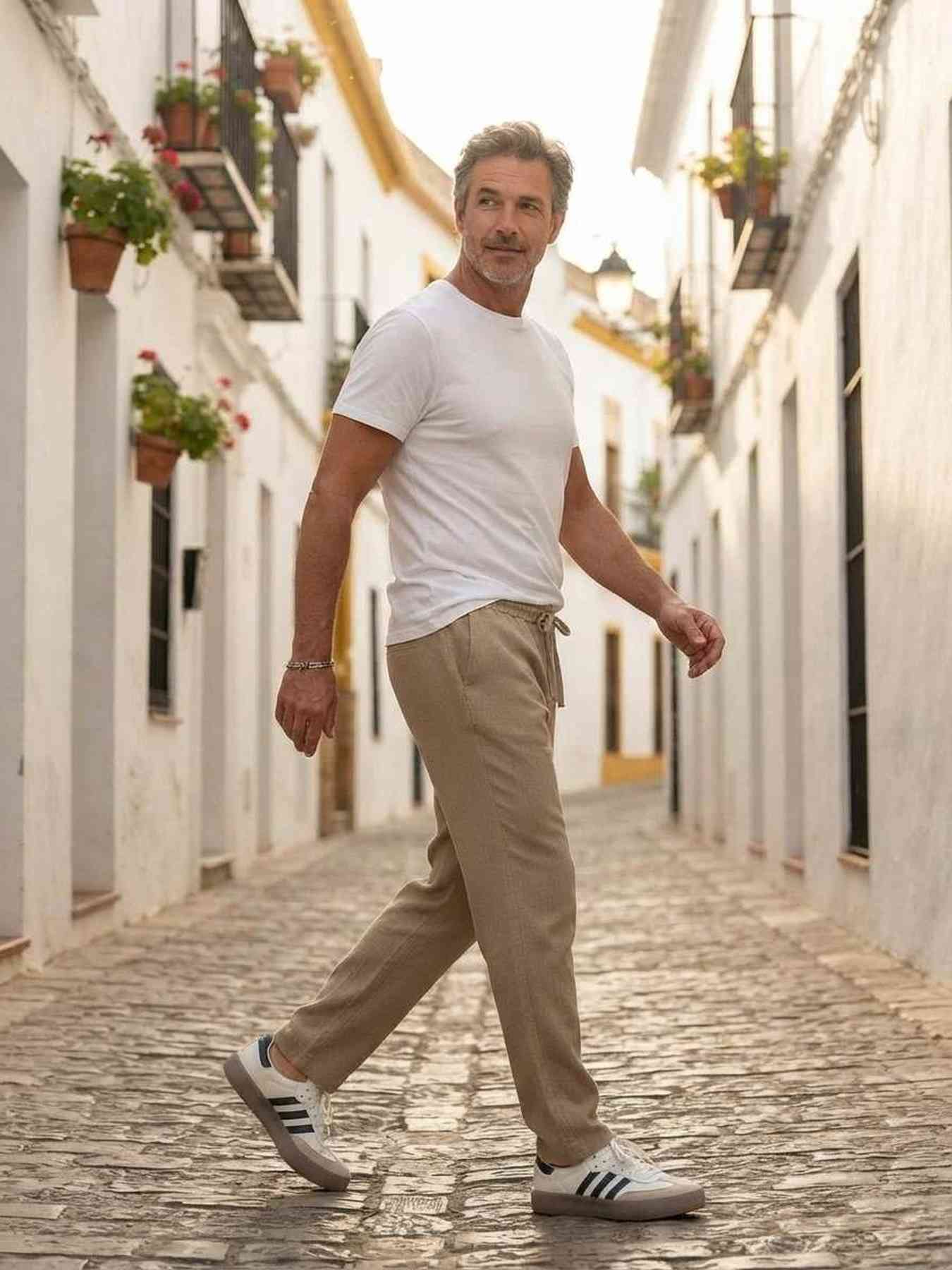 Pantalon décontracté homme, corduroie, coupe droite, anti-froissement