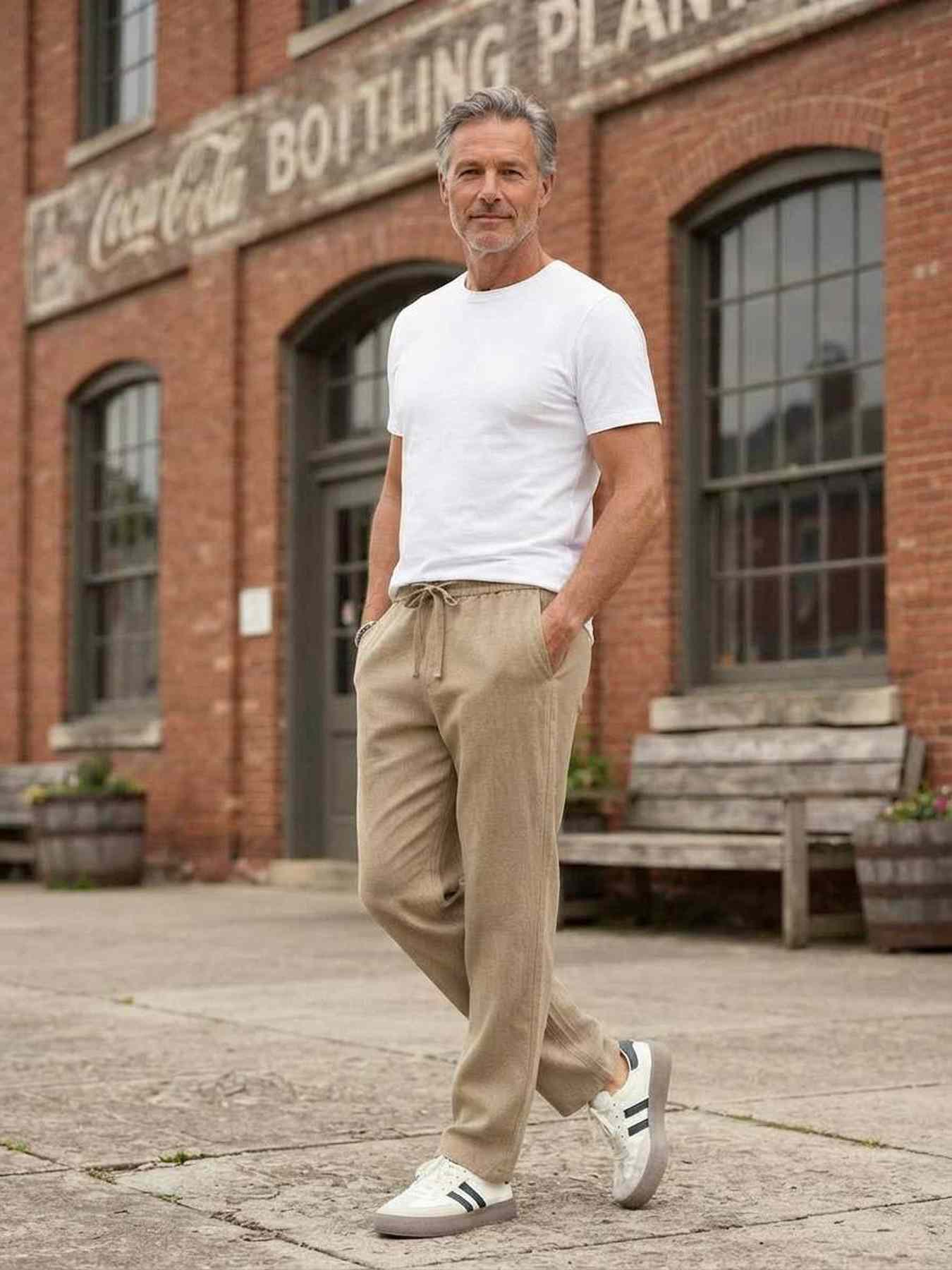 Pantalon casual homme tendance cordon