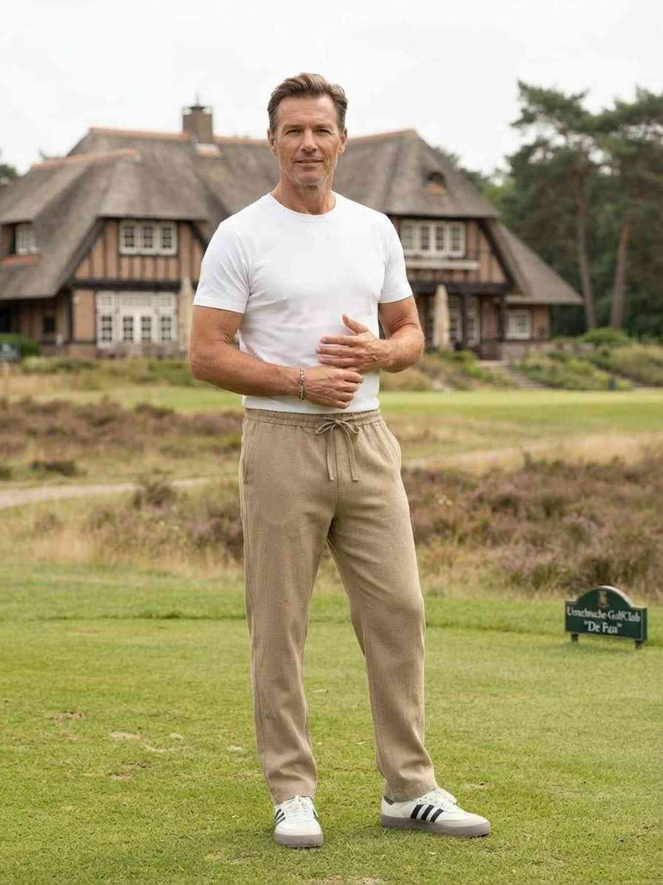 Pantalon casual homme tendance, droit, coton, antifroisses