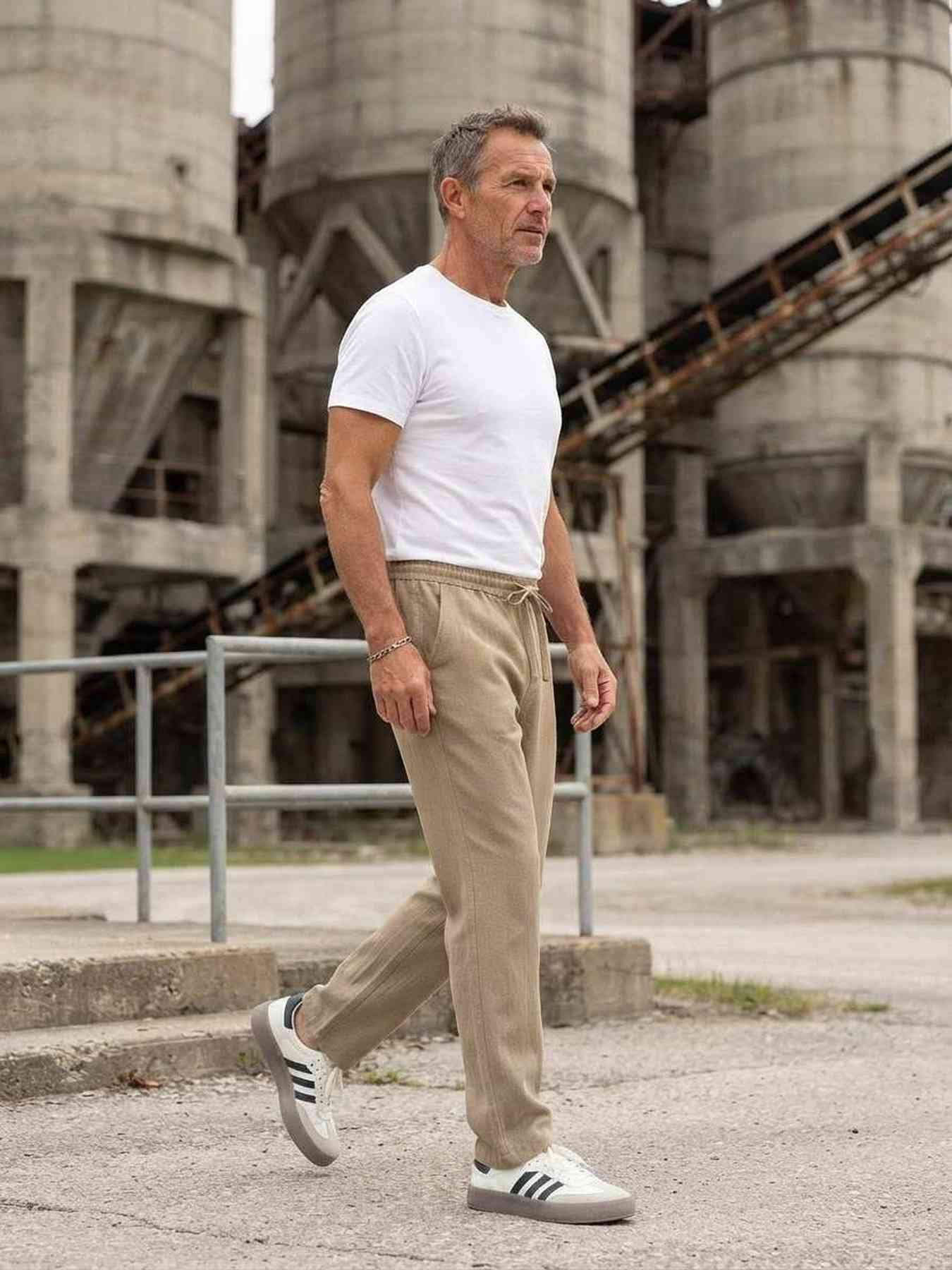 Pantalon casual homme en velours côtelé, coupe droite, anti-froissement