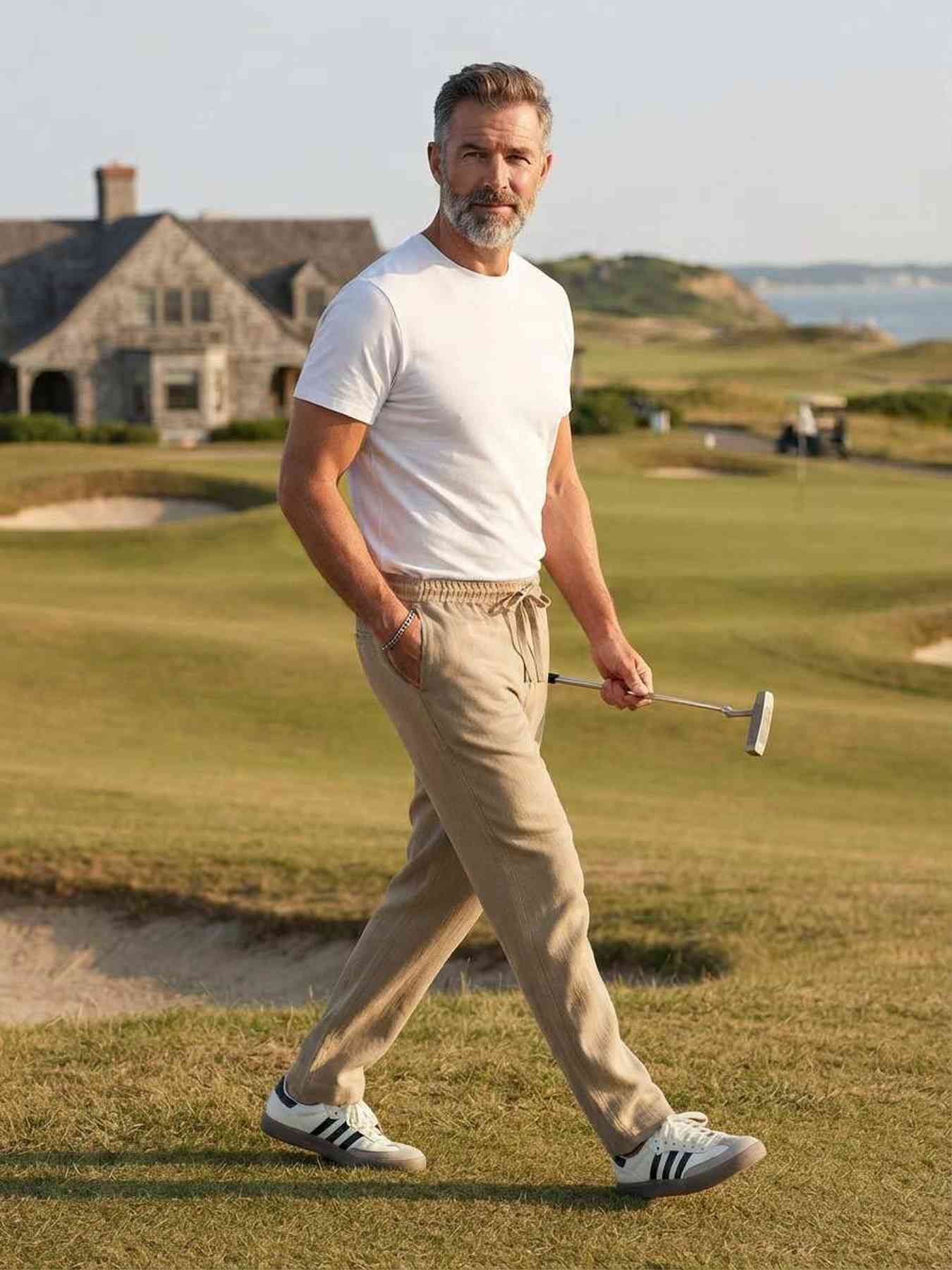 Pantalon casual homme tendance cordon