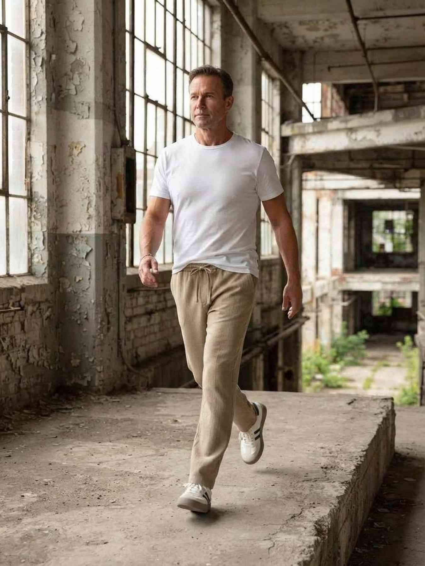 Pantalon casual homme tendance cordon anti-plis