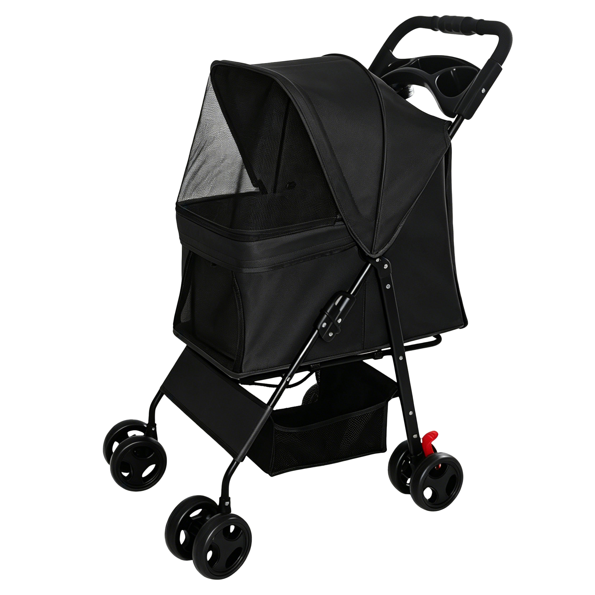 Poussette animaux pliable petits chiens chats sous 28 lb noir