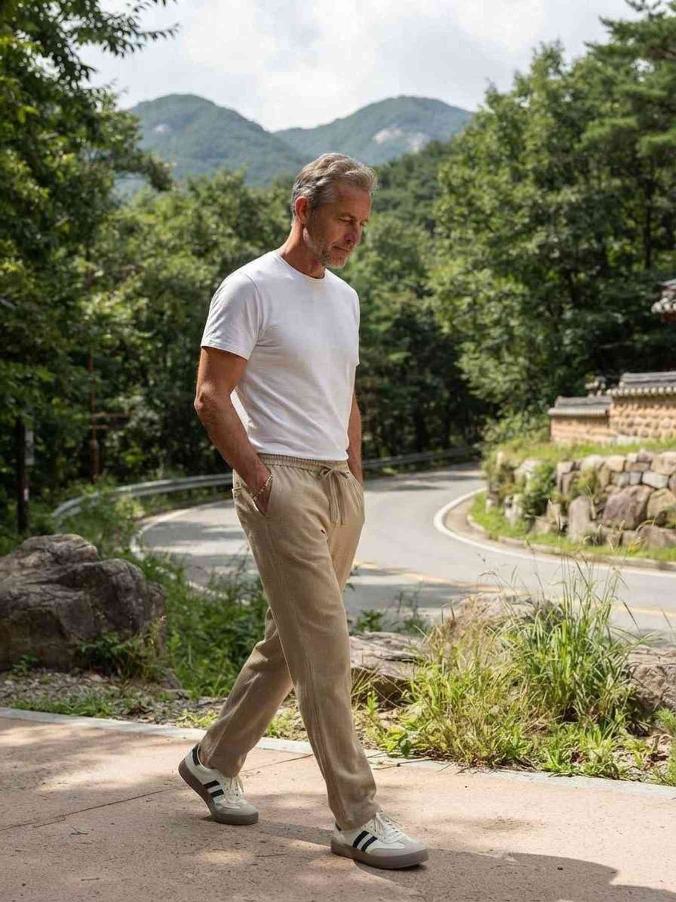 Pantalon casual homme en velours côtelé, coupe droite, anti-froissement