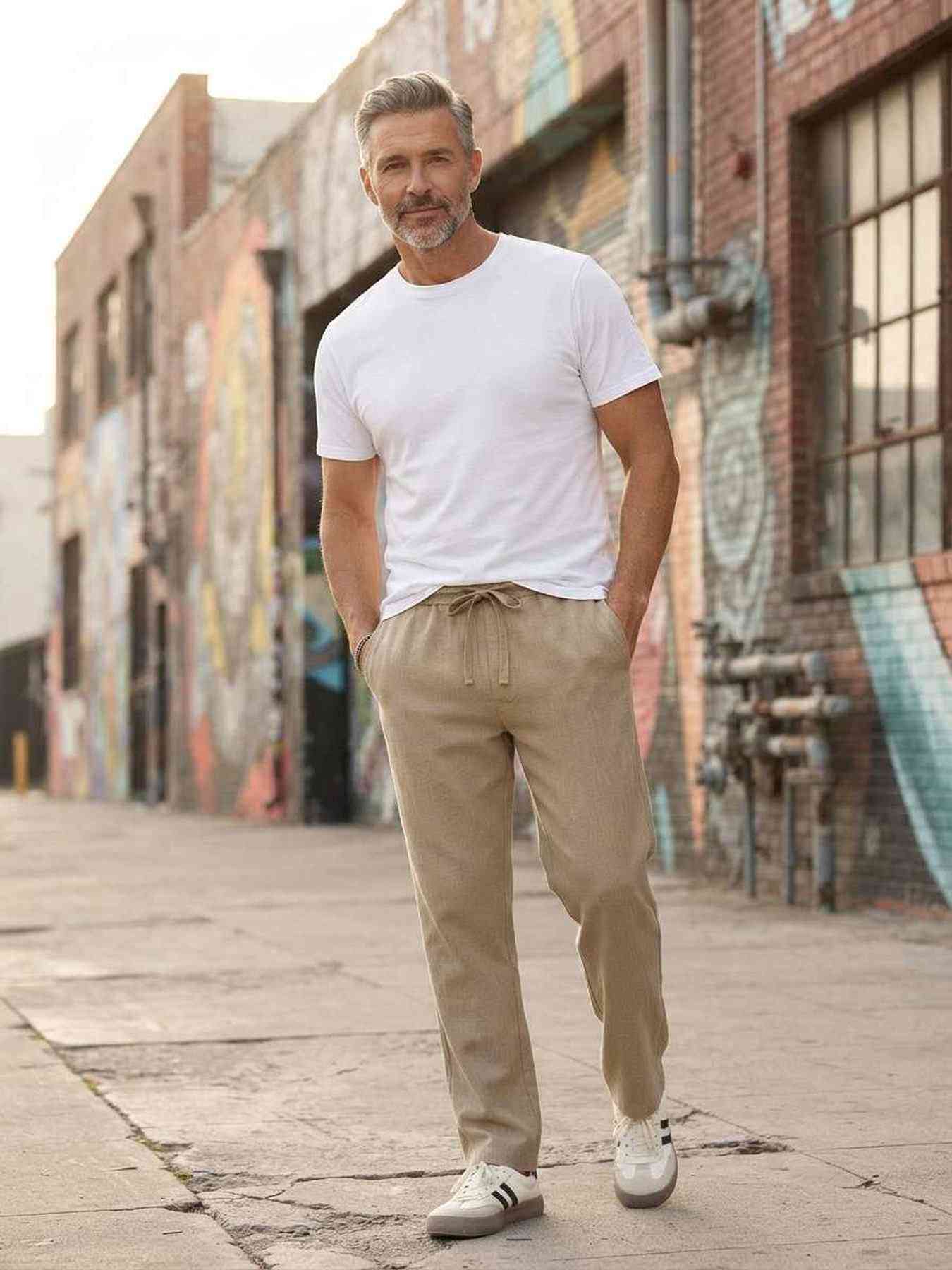 Pantalon homme tendance corduroy droit antirides 9 pouces
