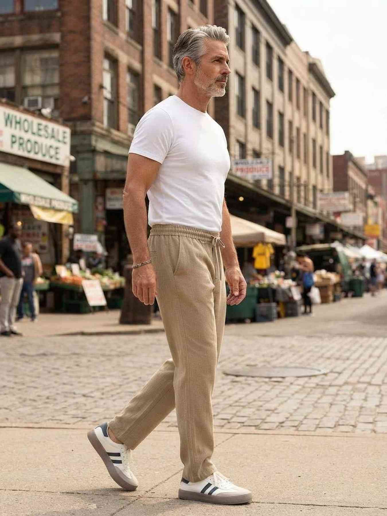 Pantalon casual homme tendance cordon
