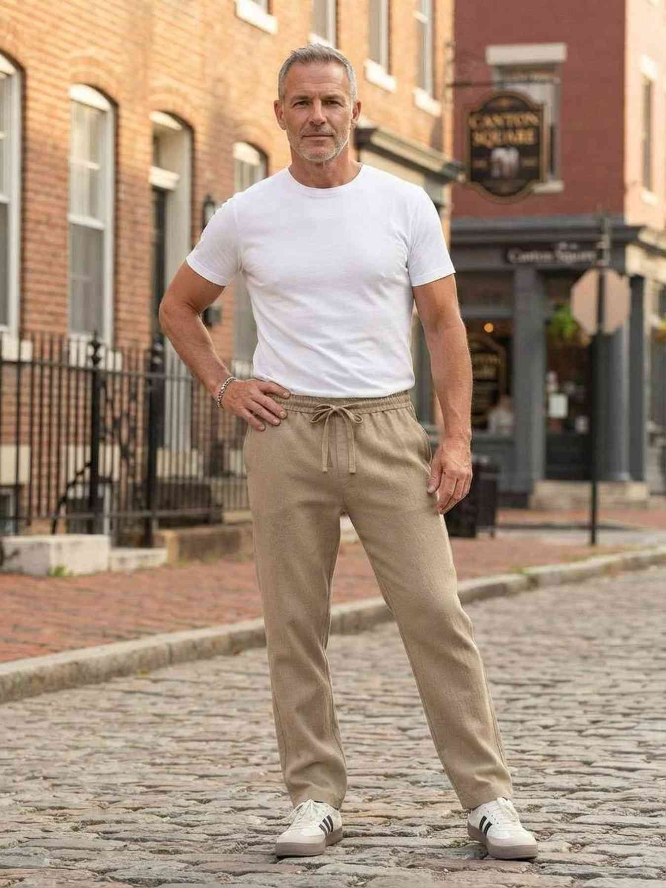 Pantalon casual homme tendance corduroy ajusté