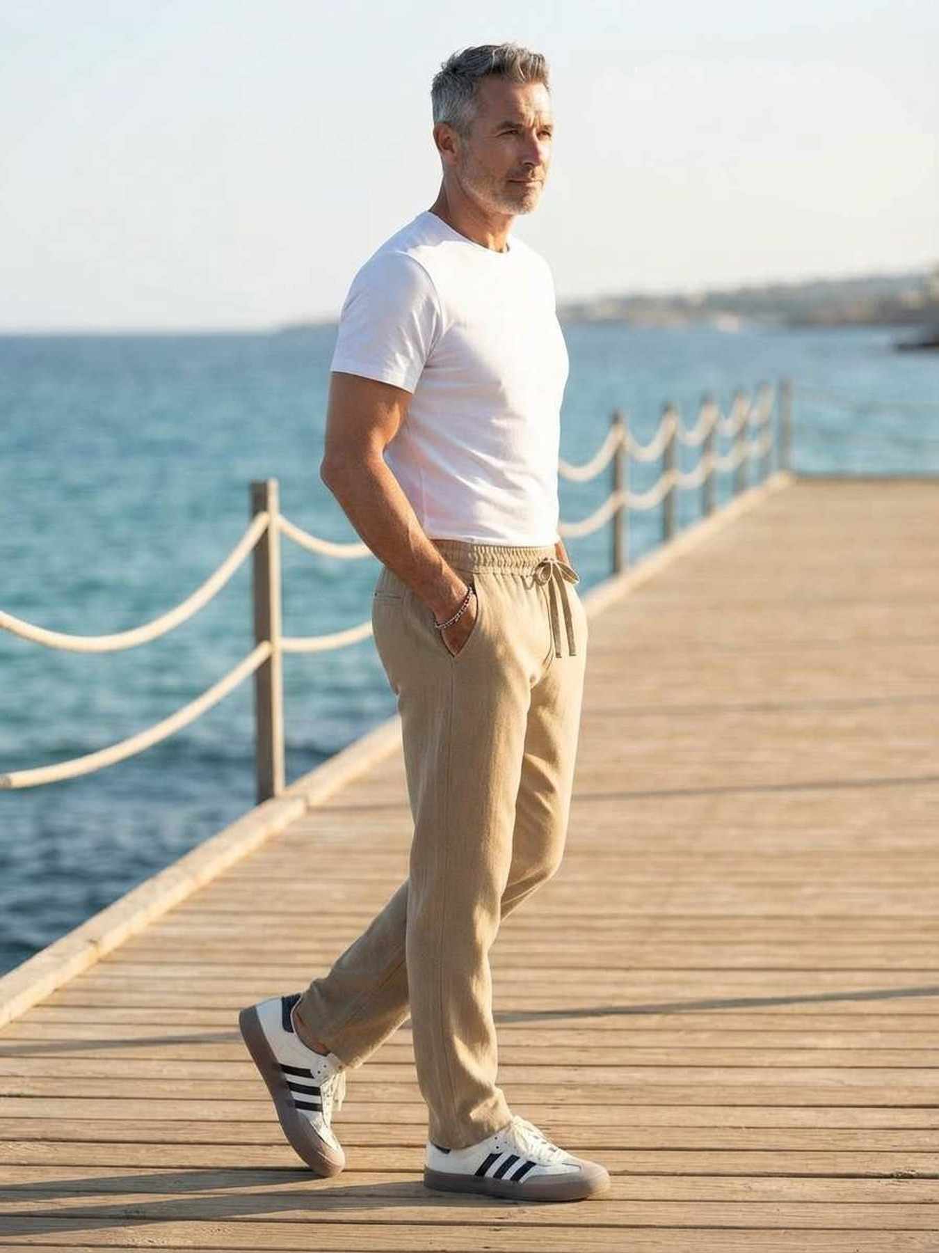 Pantalon casual homme tendance, droit, velours côtelé, ajusté, 9 po