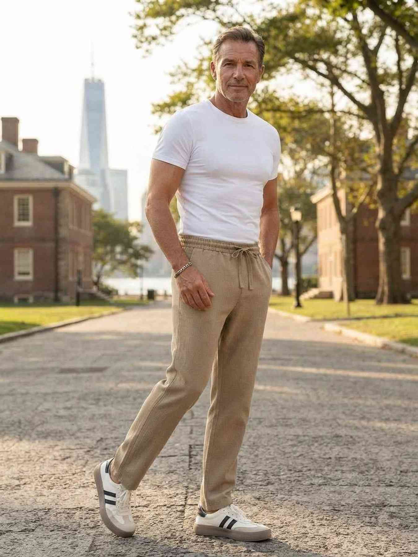 Pantalon casual homme tendance corduroy ajusté