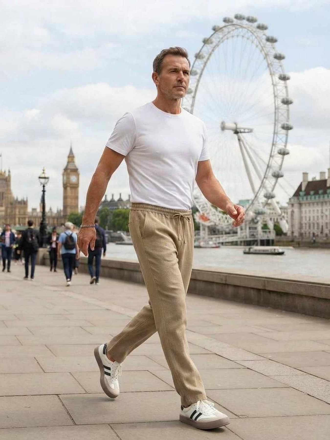 Pantalon casual homme en velours côtelé, coupe droite, anti-froissement