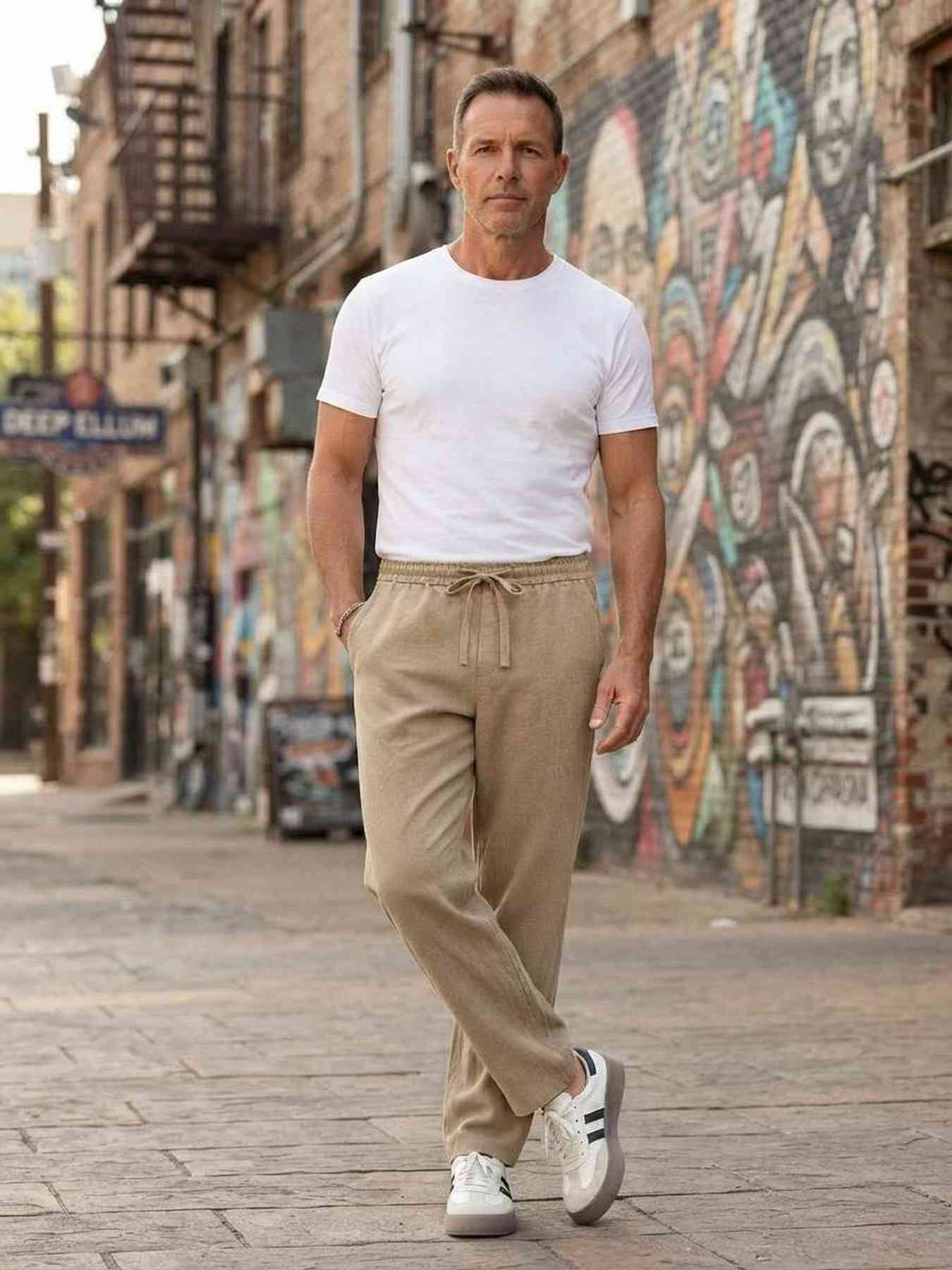 Pantalon casual tendance homme, coupe droite, corduroy, antirides, 9 po