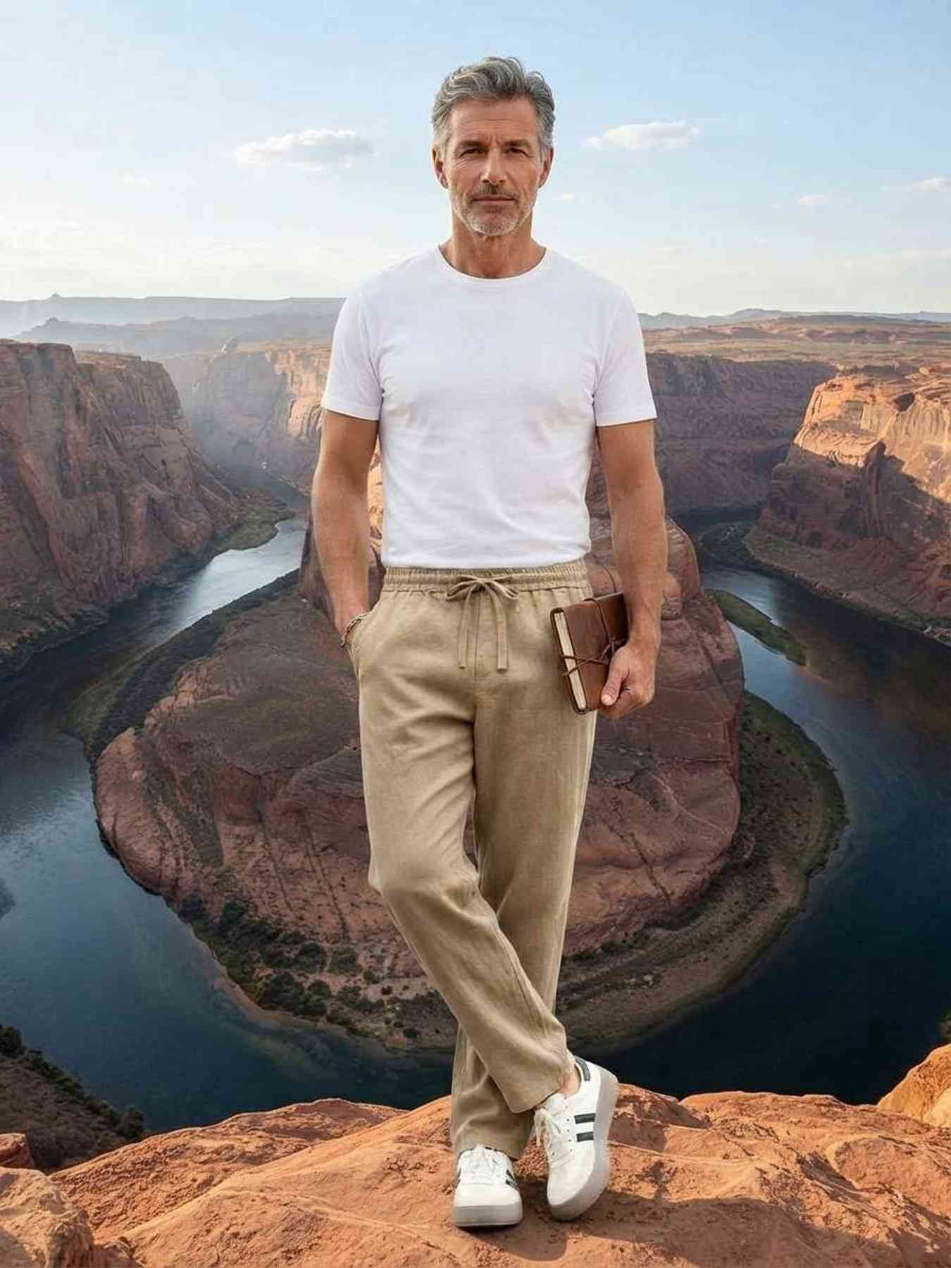 Pantalon casual homme tendance corduroy ajusté