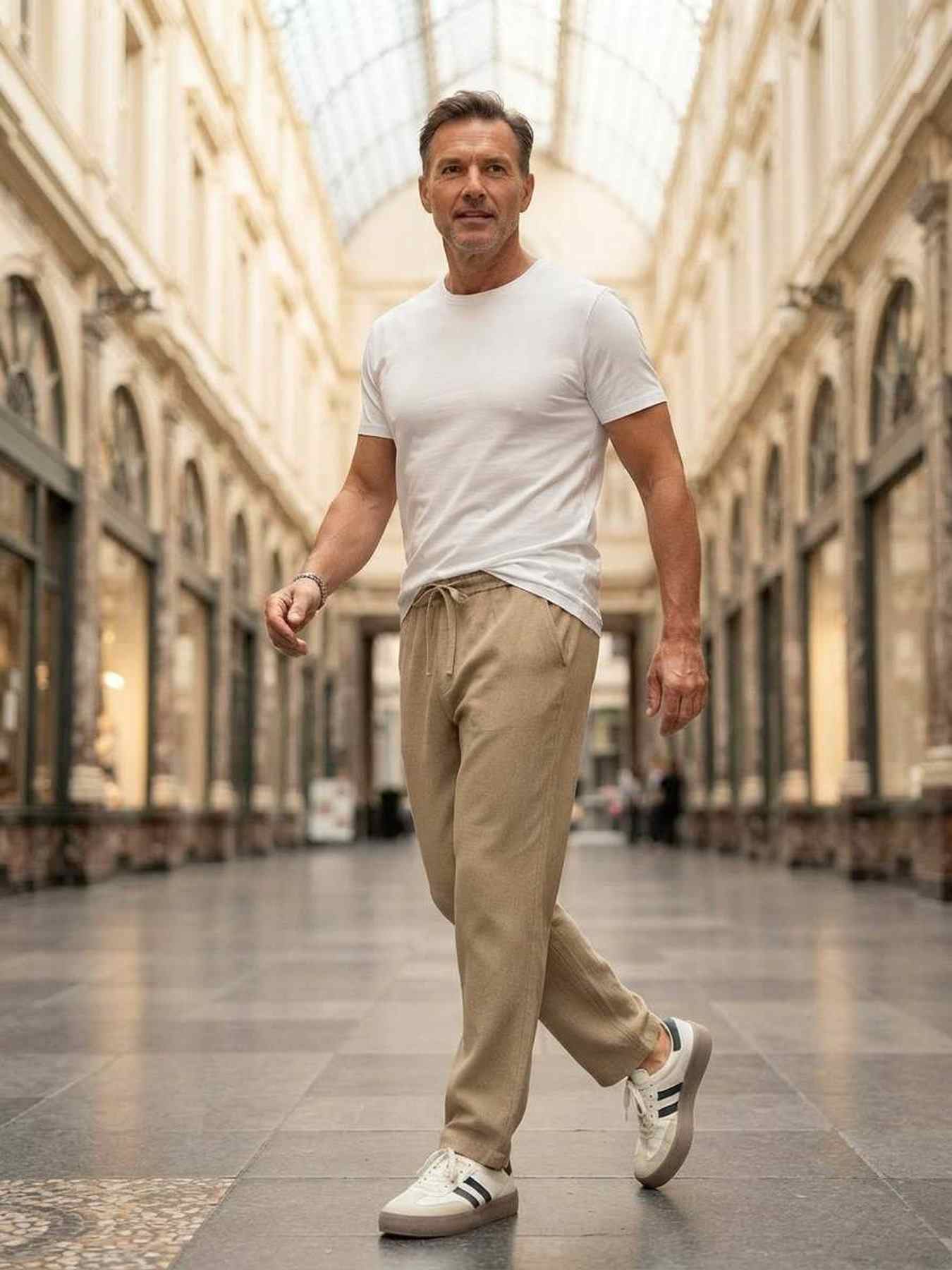 Pantalon décontracté homme tendance coton