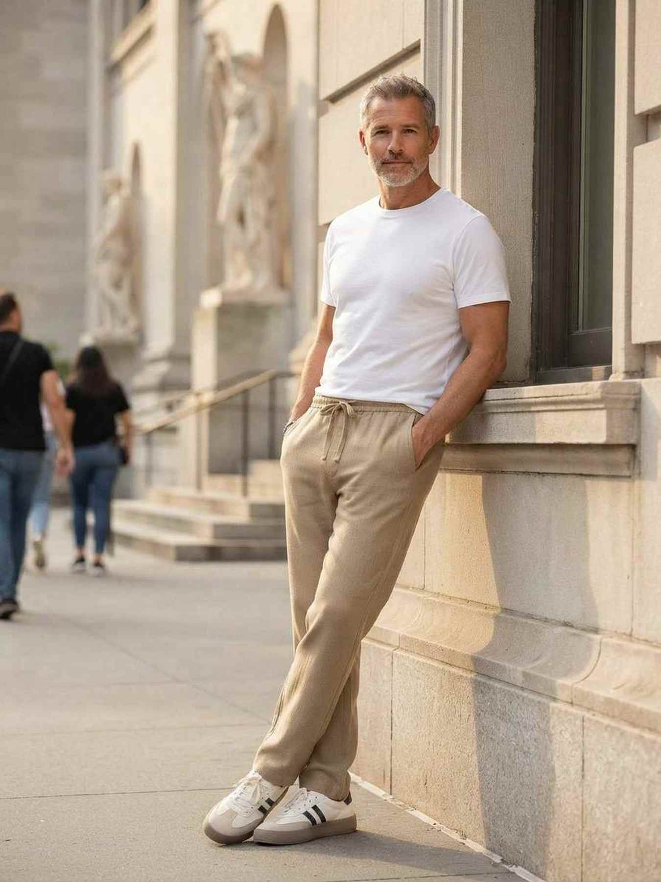 Pantalon décontracté homme tendance coton
