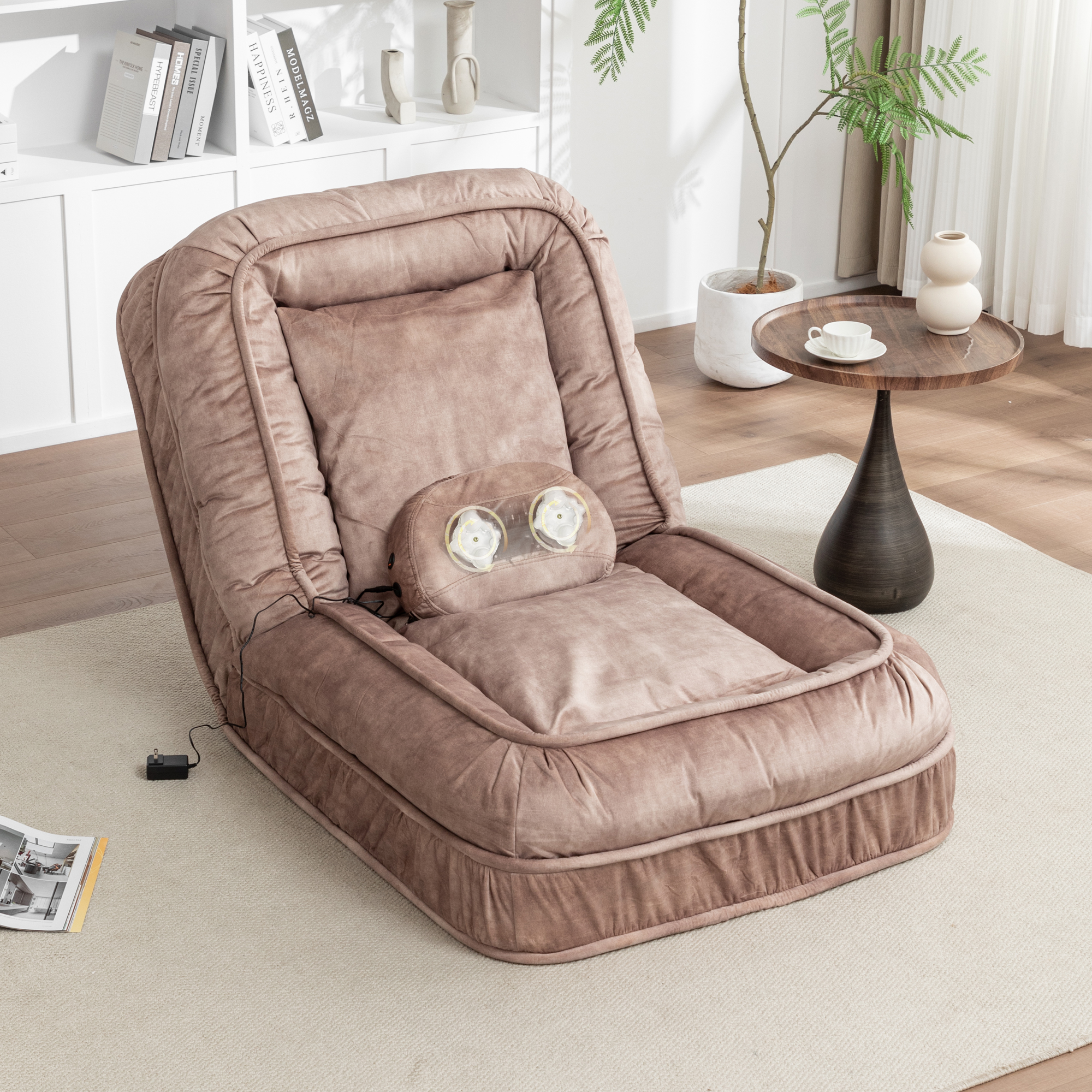 Lit chien humain rembourré, 5 positions, massage, 2 coussins