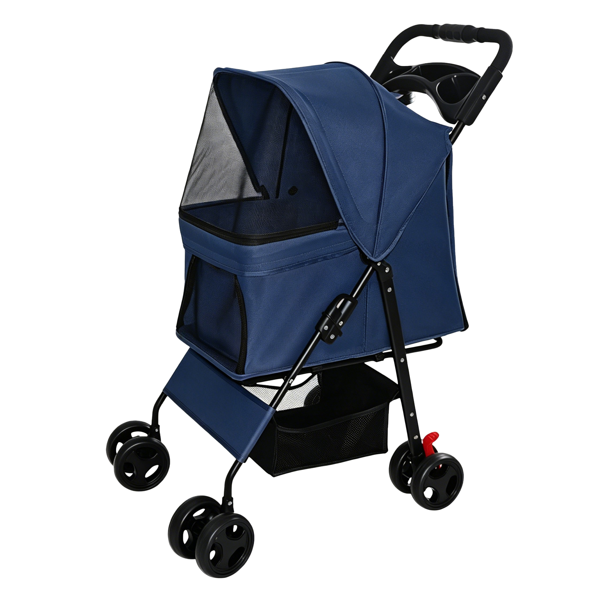 Poussette animaux pliable petits chiens chats sous 28 lb bleu