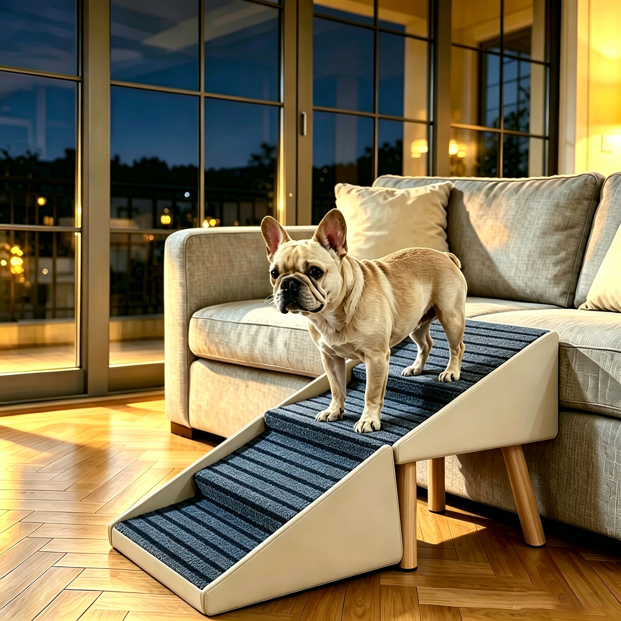 Escalier chien lit canapé 18,89po pliable 4 marches beige