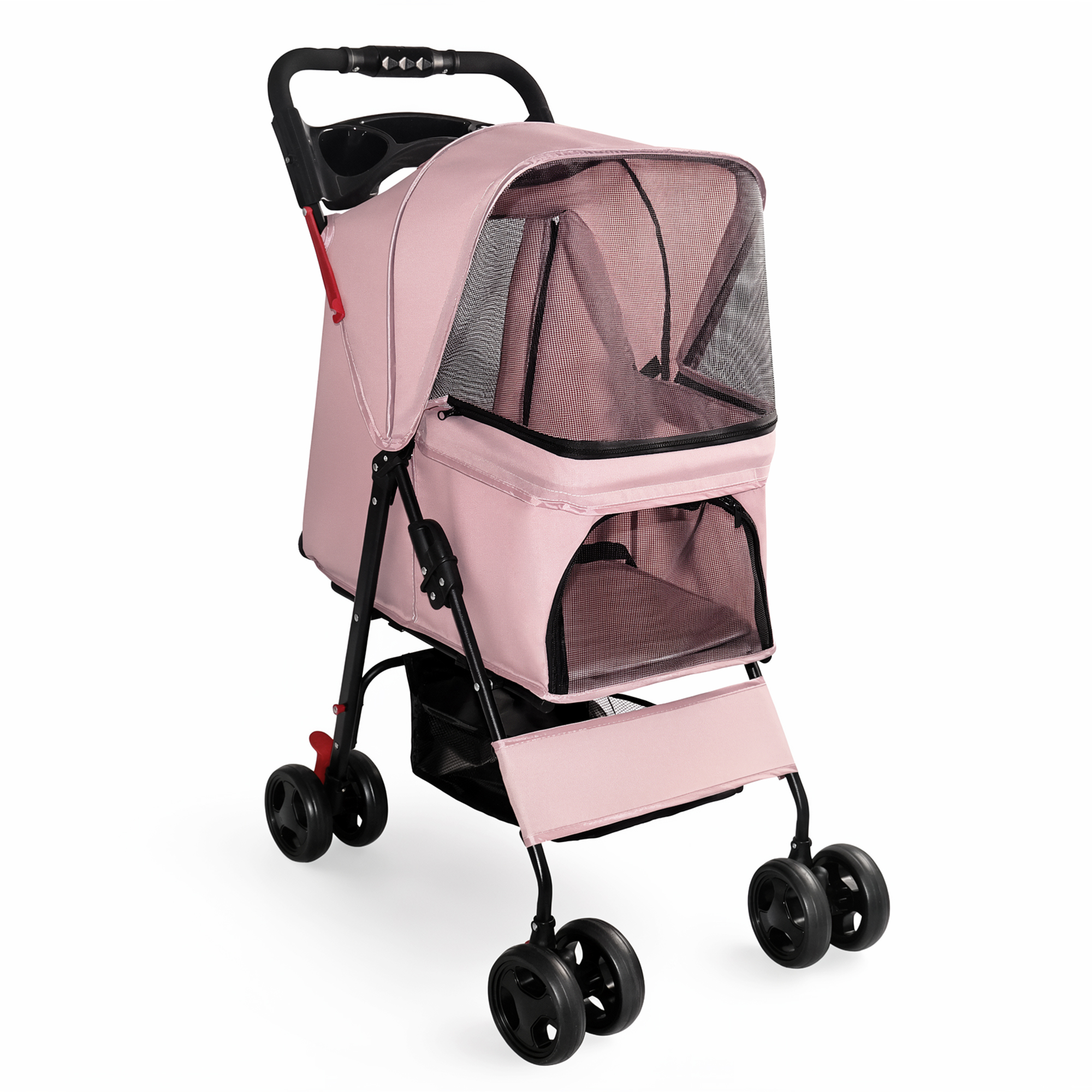Poussette animaux pliable petits chiens chats sous 28 lb rose
