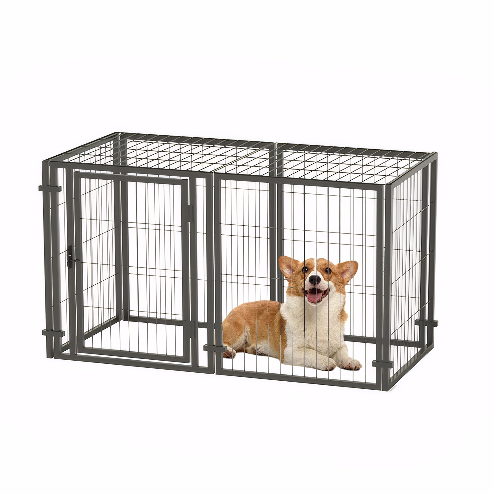 Cage chien 47,2'' pliable intérieur/extérieur petit/grand