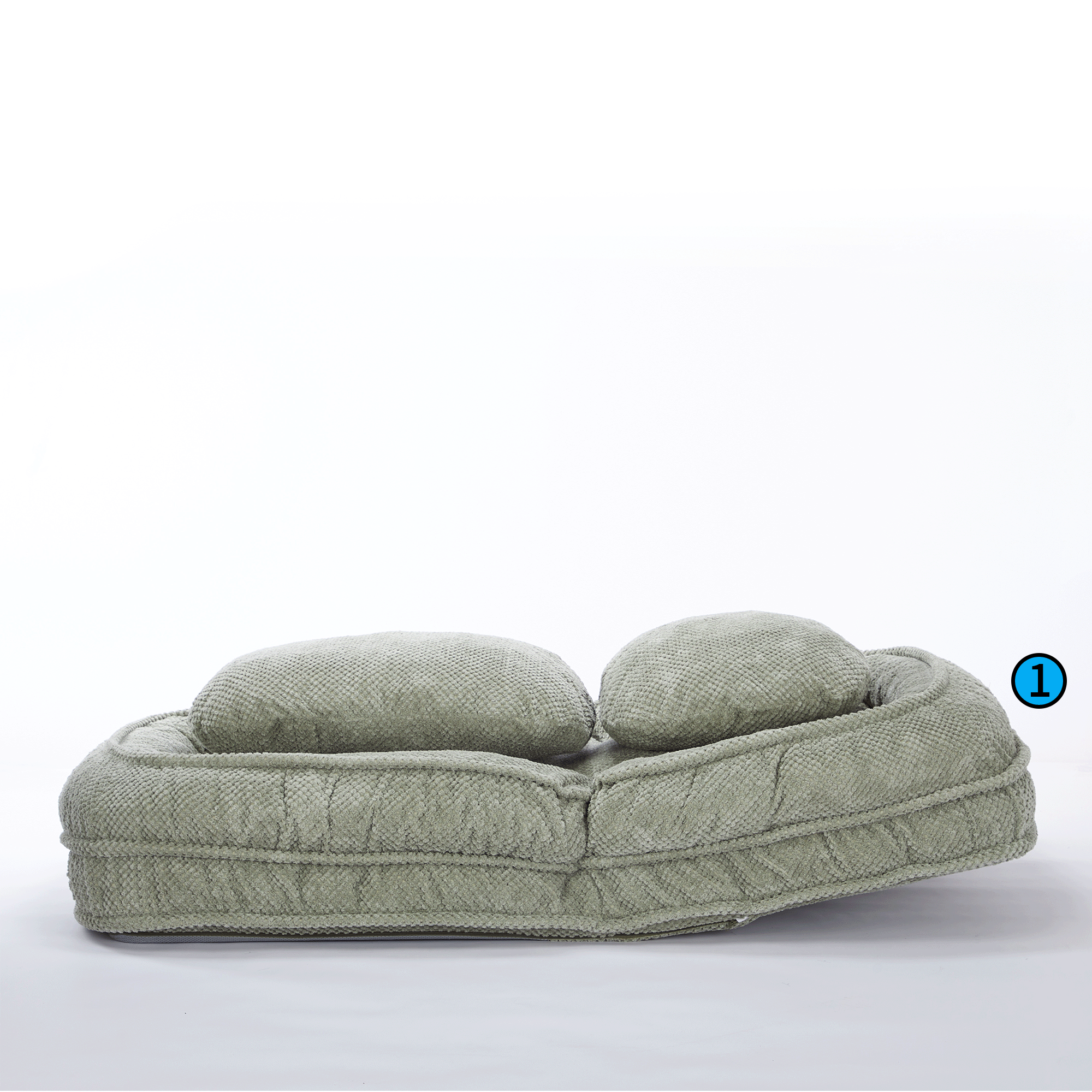 Lit chien humain sofa 5 positions vert design compact