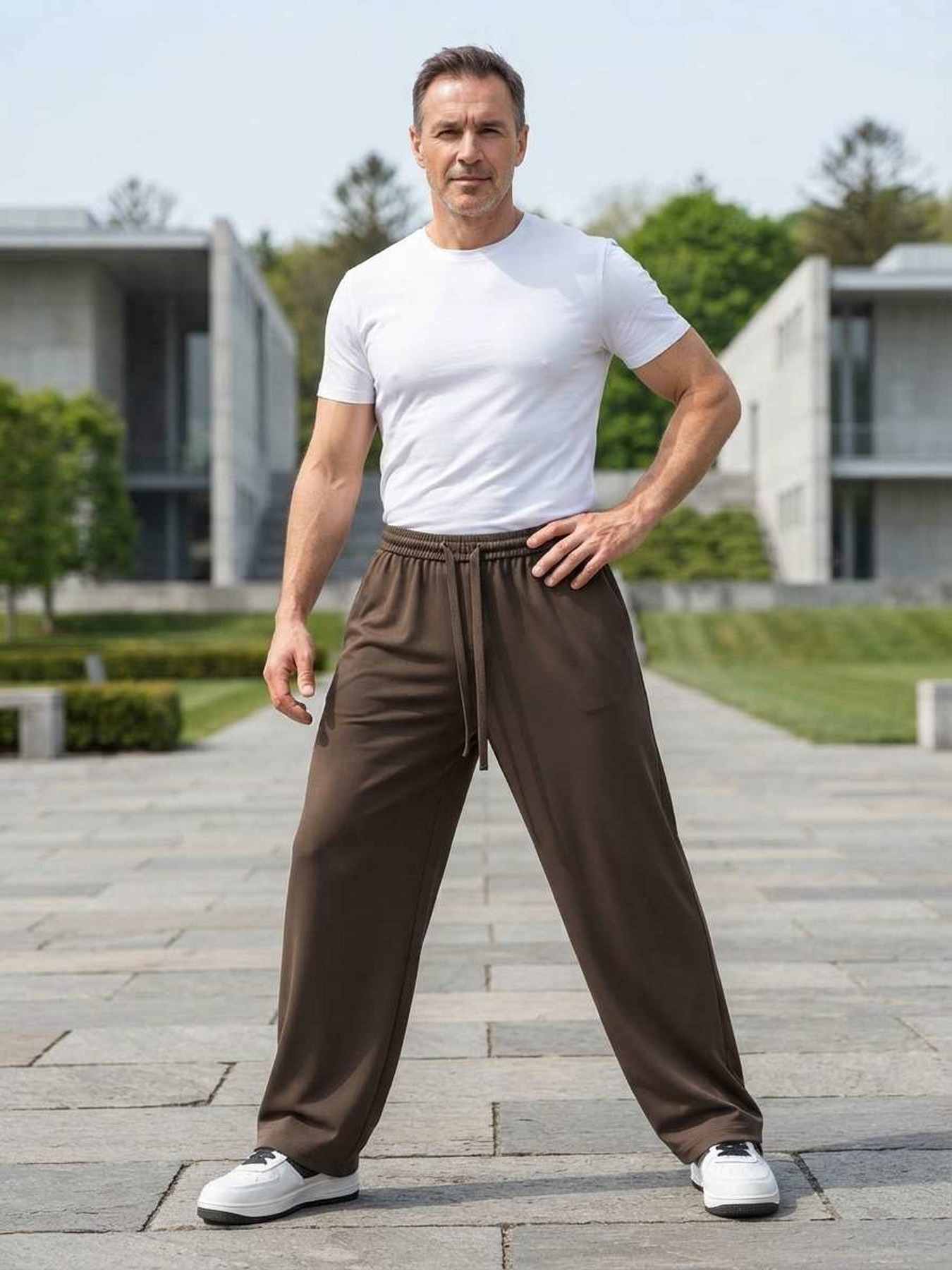 Pantalon décontracté homme, coupe droite