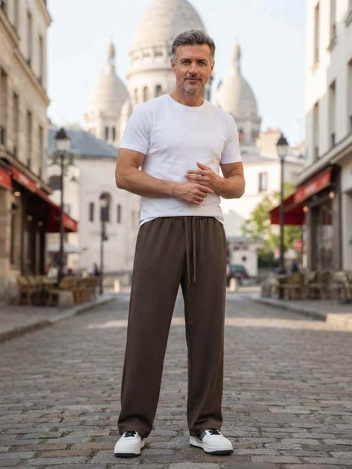 Pantalon casual tendance homme, pantalon droit en corduroy, 9 po, antifrip