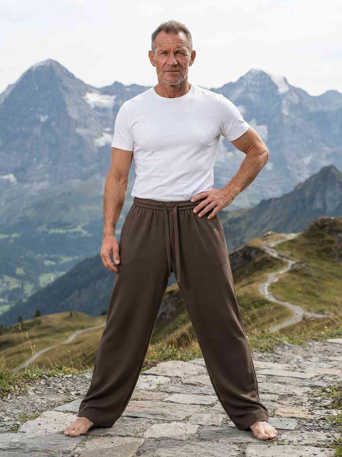 Pantalon casual homme décontracté en velours côtelé ajusté antirides