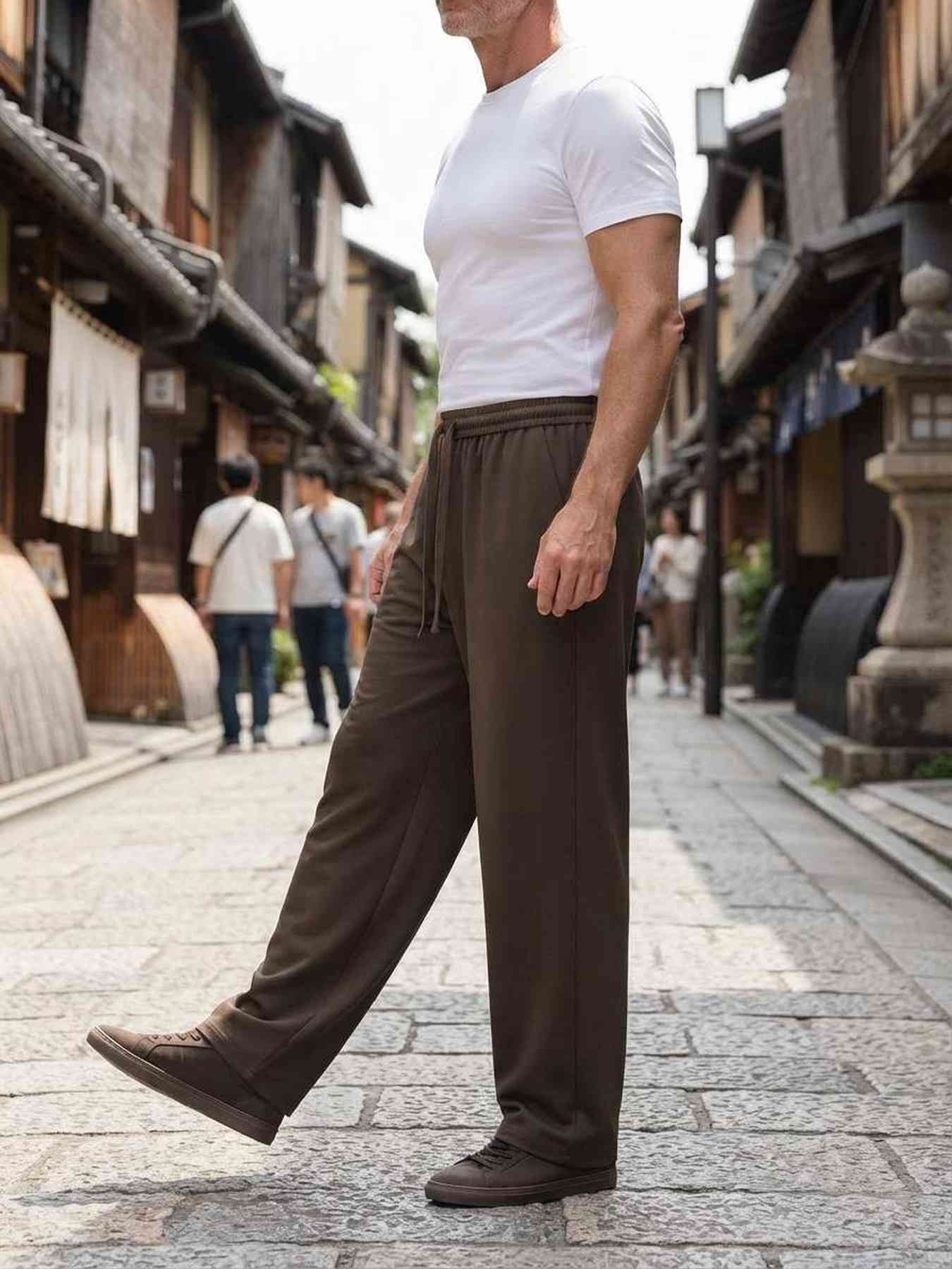 Pantalon casual homme décontracté en velours côtelé ajusté antirides
