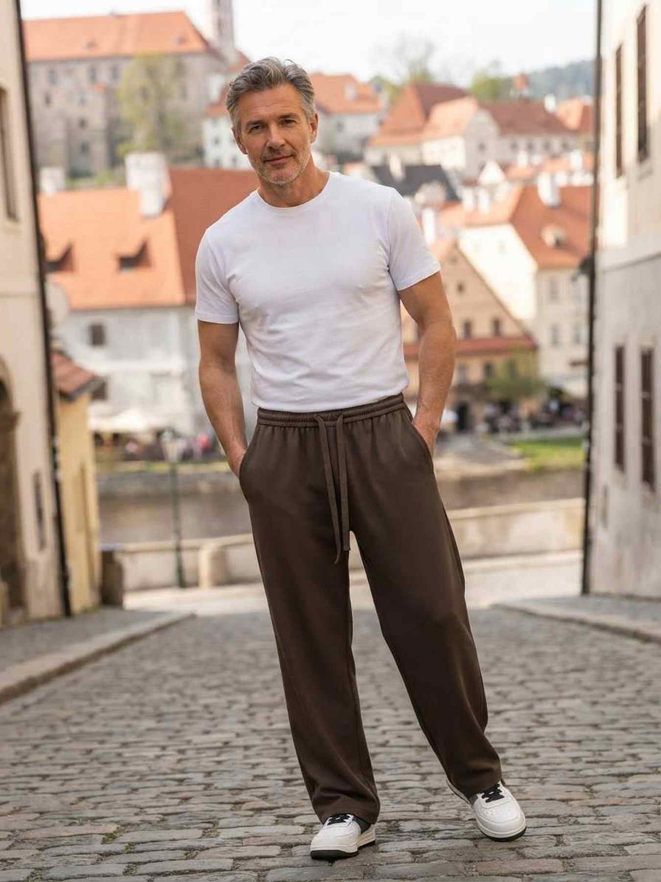 Pantalon casual tendance homme, long, droit, velours côtelé, ajusté, infroissable