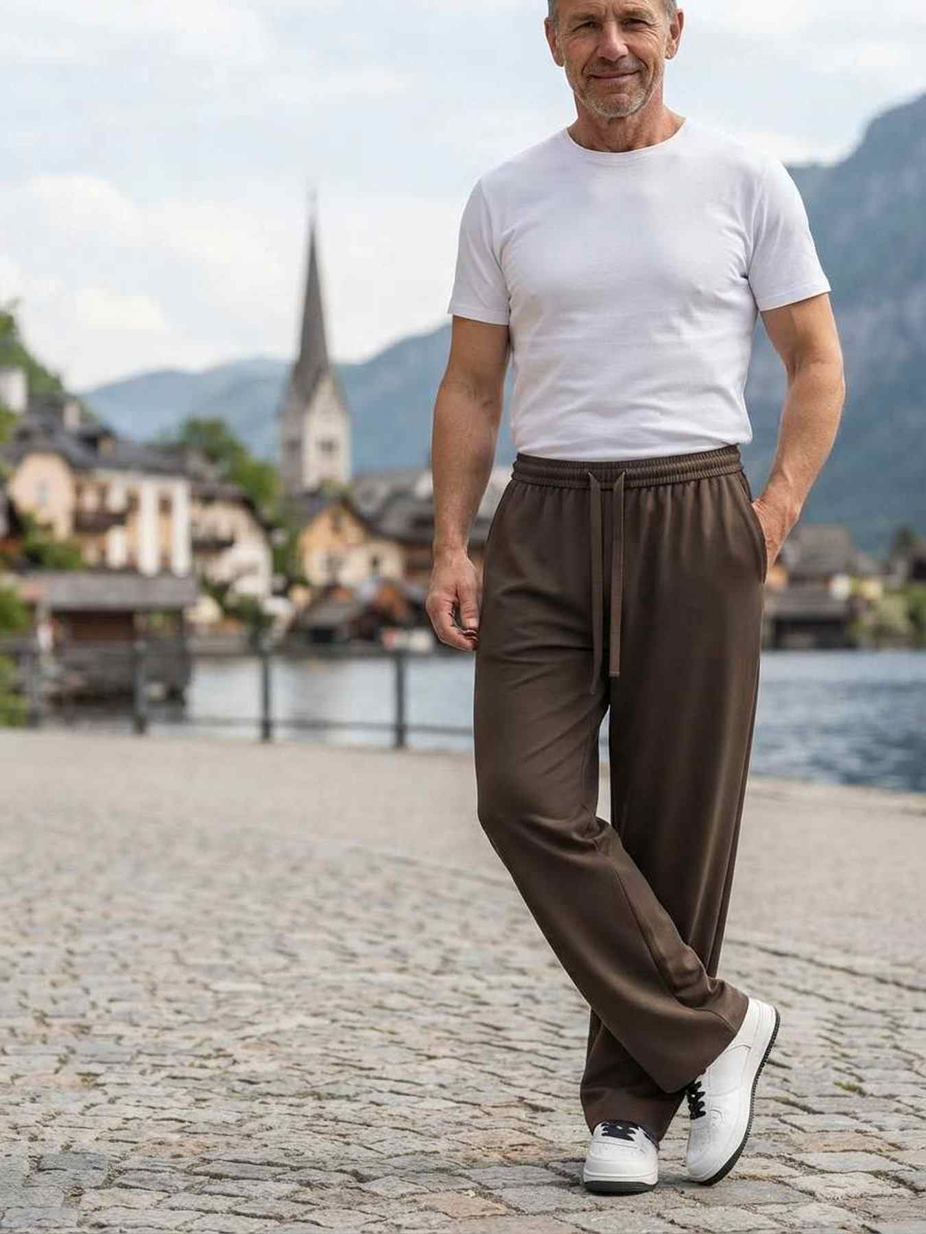 Pantalon casual homme tendance coton