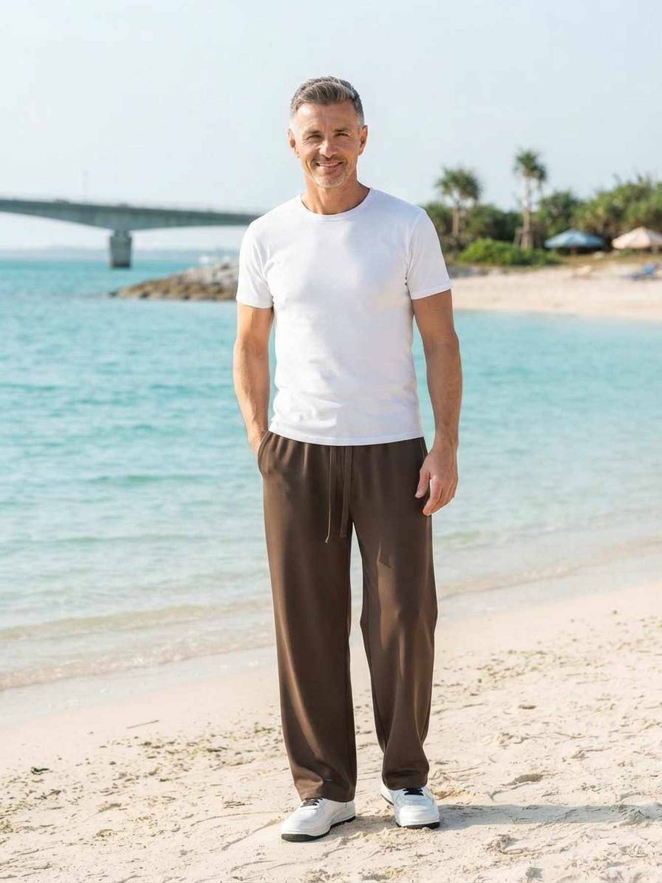 Pantalon casual homme tendance coton