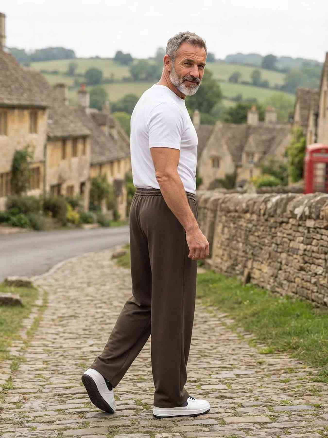 Pantalon casual tendance pour homme, jambe droite