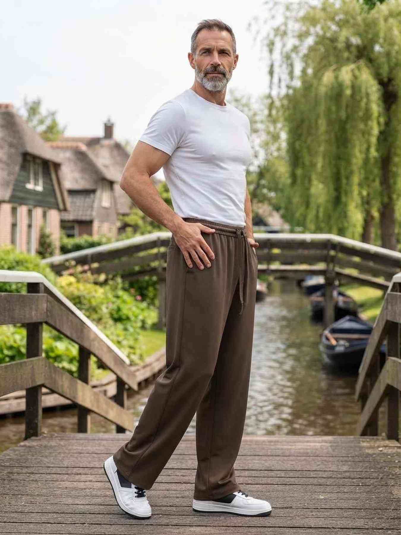 Pantalon décontracté homme, coupe droite