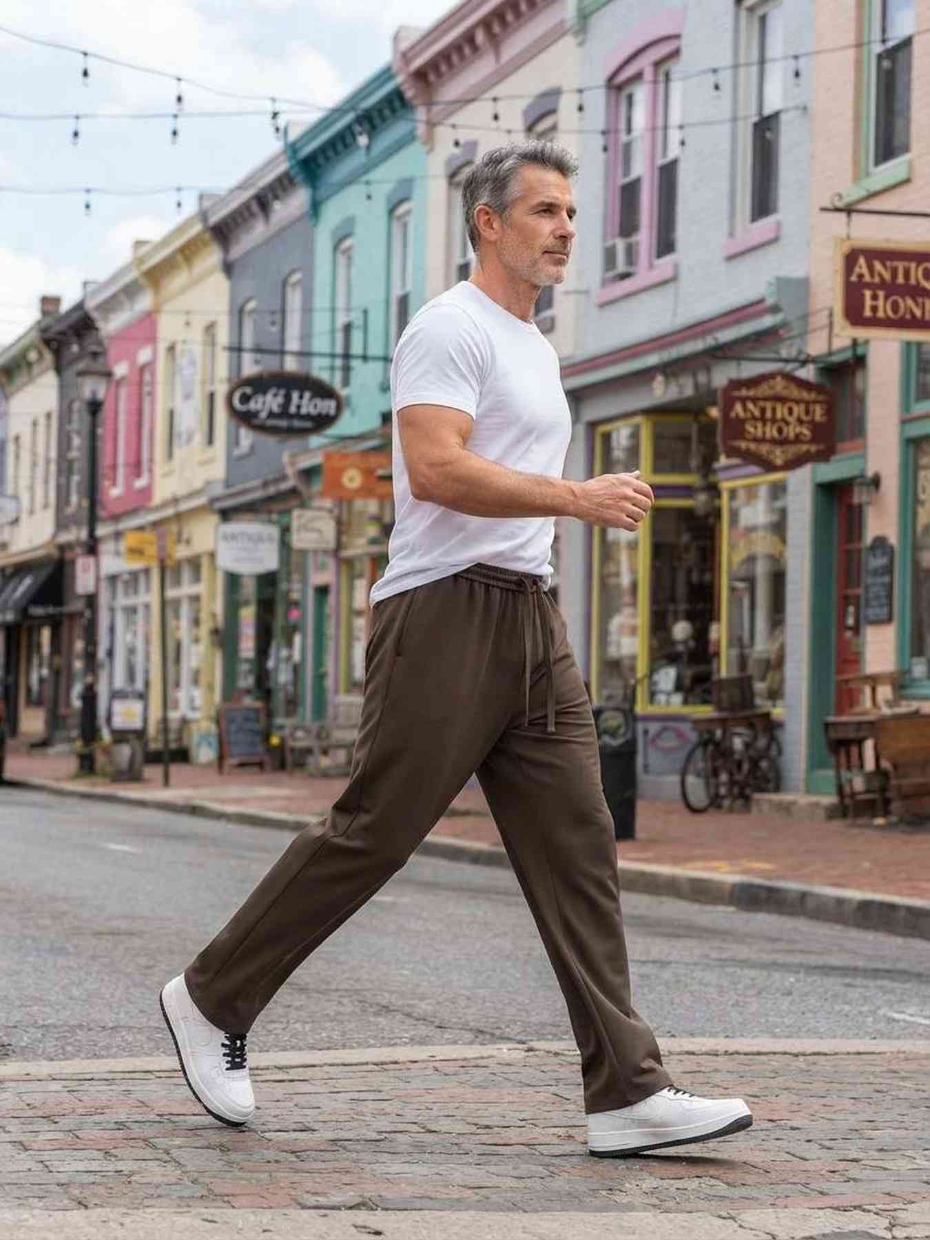 Pantalon casual homme tendance, droit, coton, antifroisses