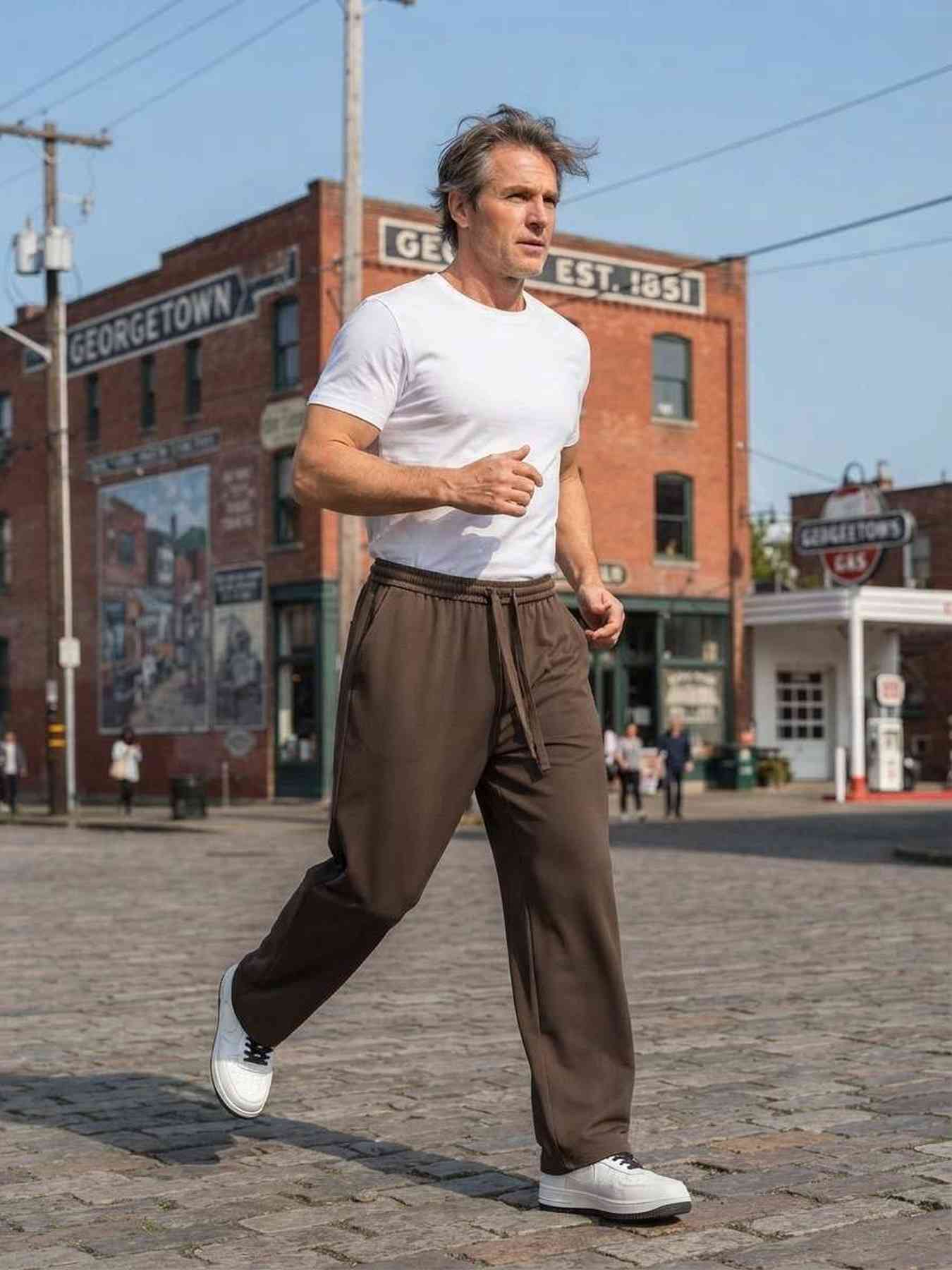 Pantalon casual homme tendance ajusté
