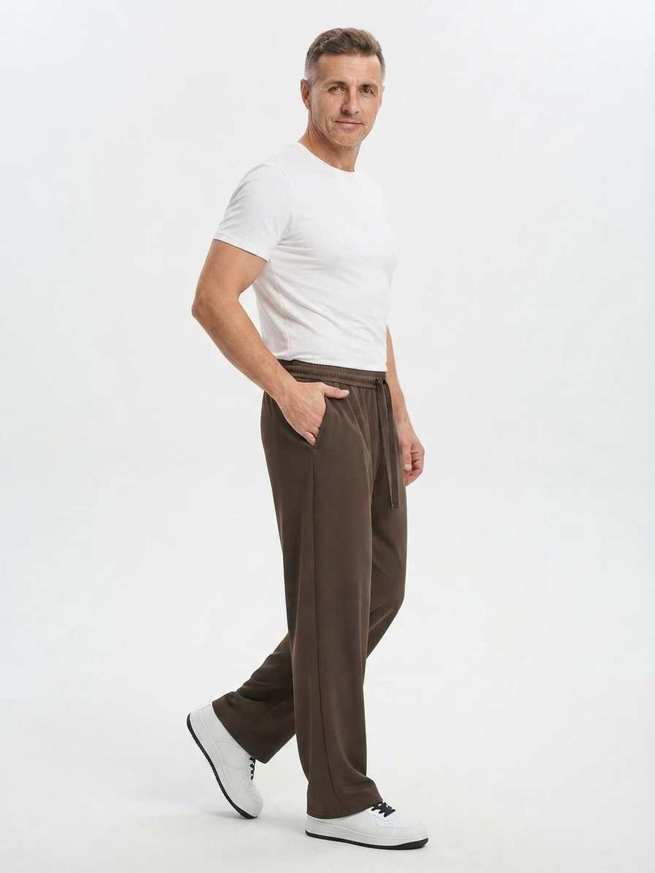 Pantalon casual homme tendance ajusté