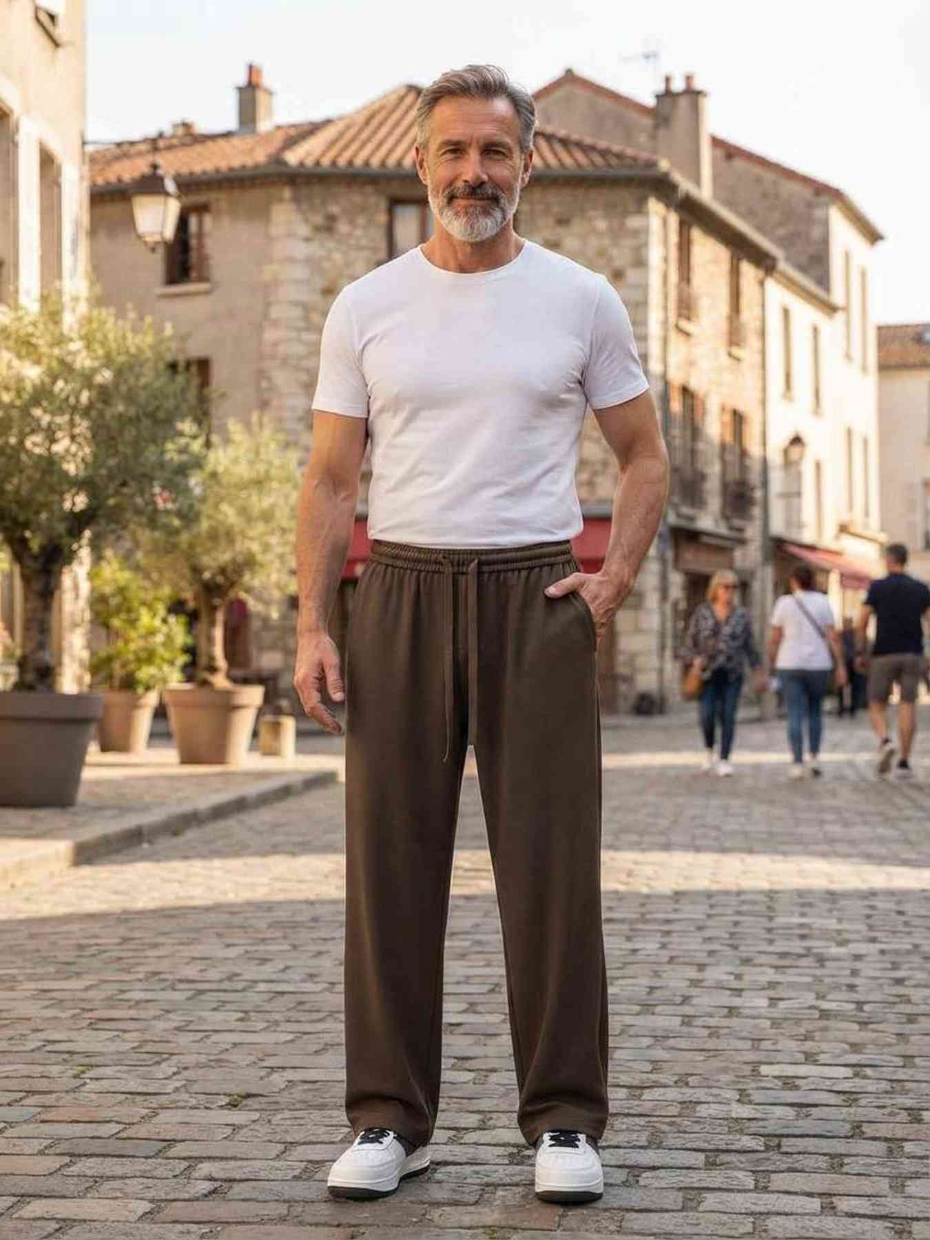Pantalon casual tendance homme, long, droit, velours côtelé, ajusté, infroissable