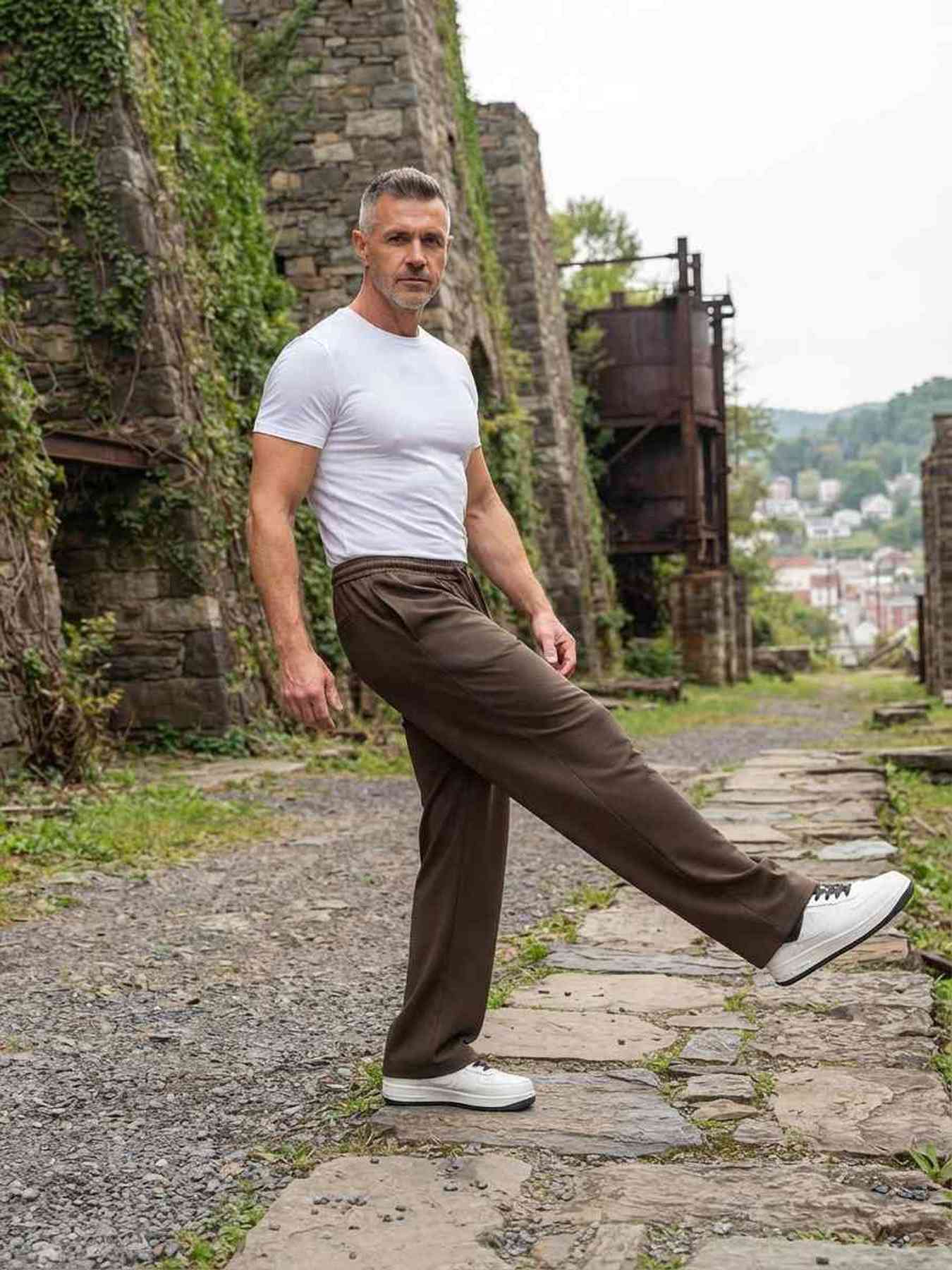 Pantalon casual tendance homme, long, droit, velours côtelé, ajusté, infroissable