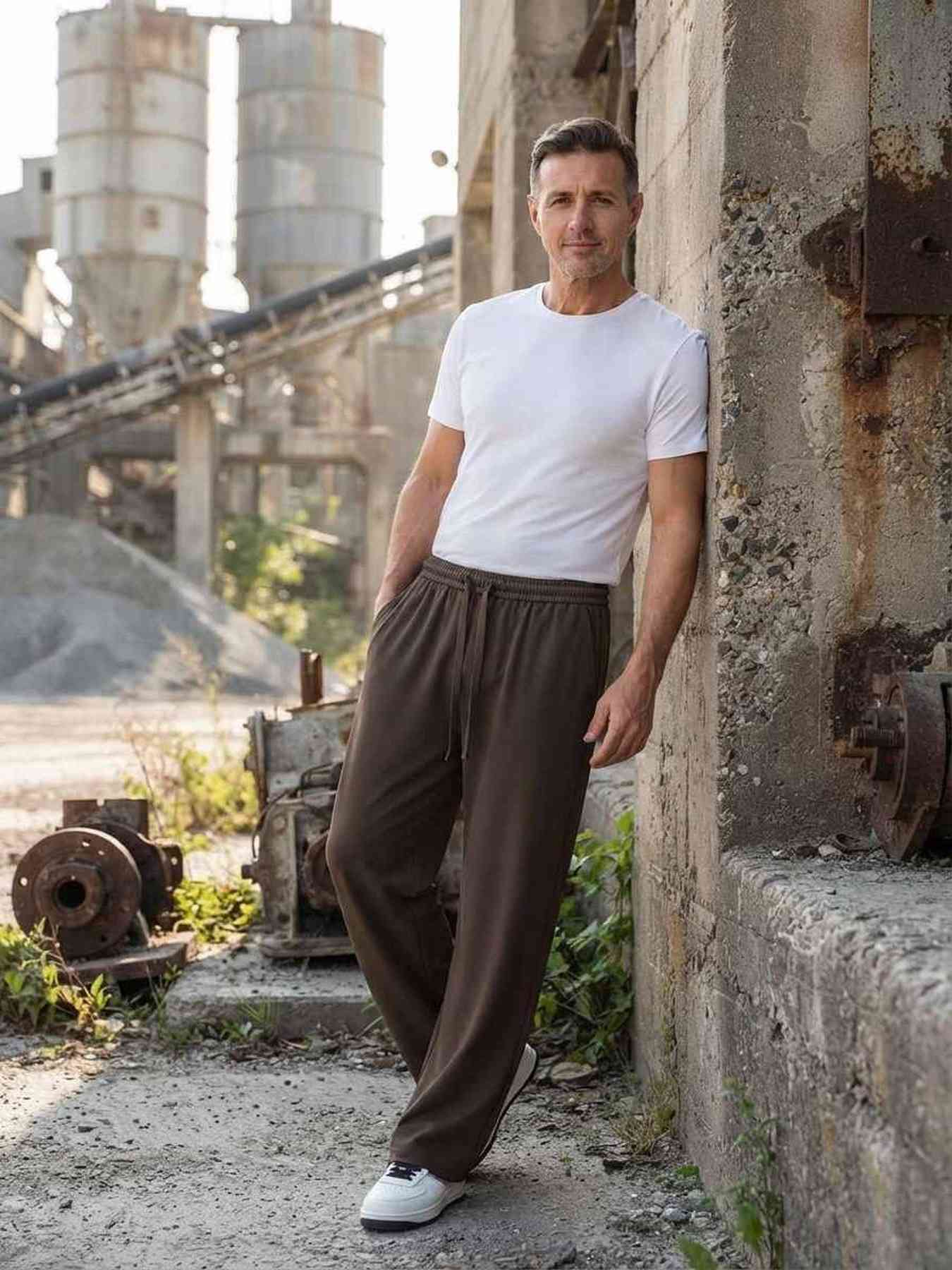 Pantalon casual homme en velours côtelé, coupe droite, anti-froissement